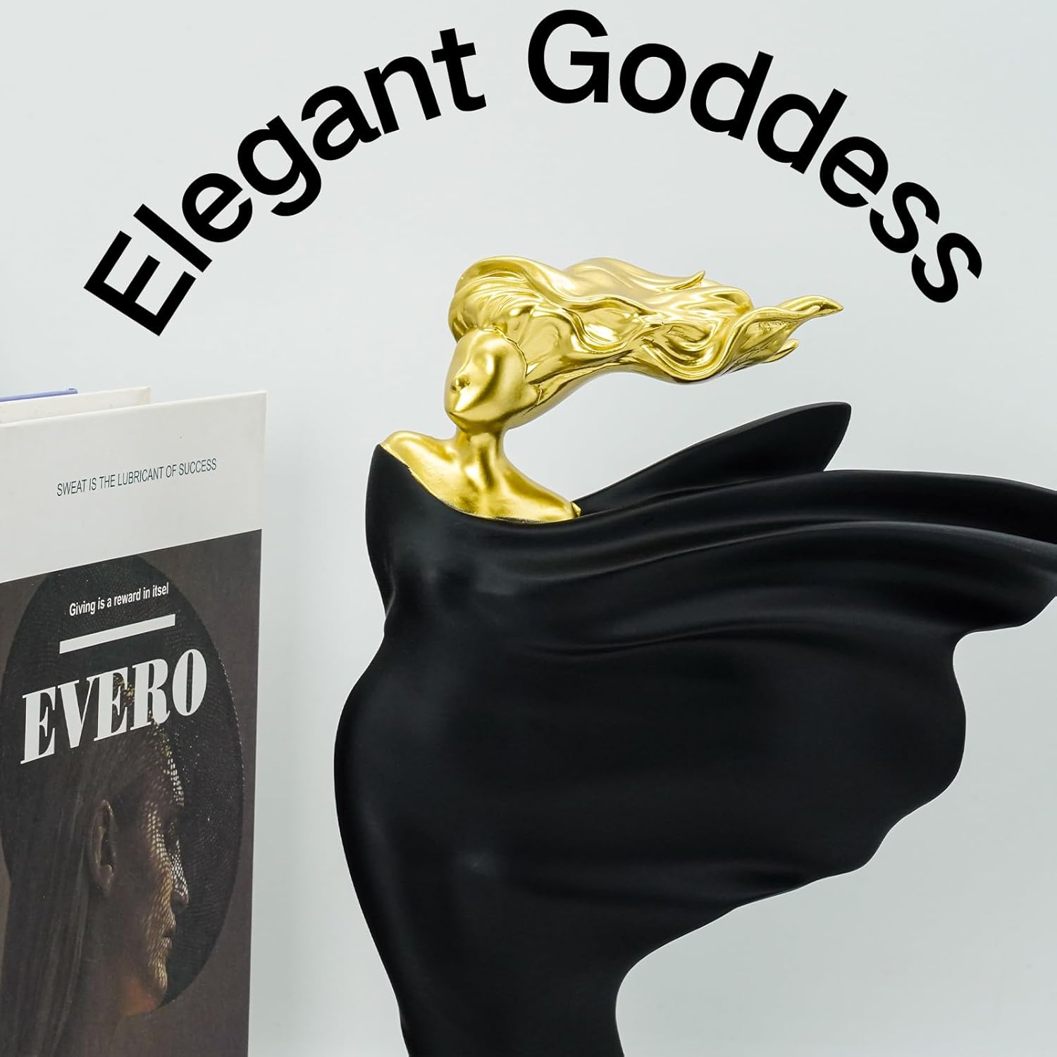 Modern Abstract Goddess 12-Inch Gold Statue