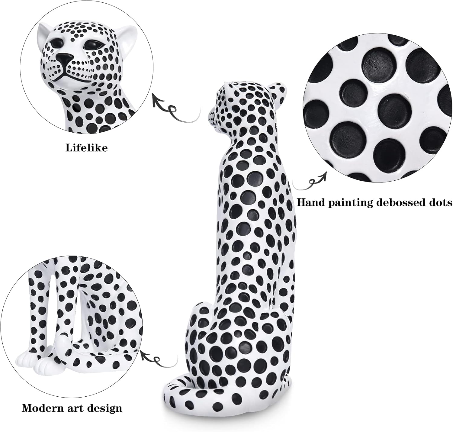 Quoowiit Leopard Sculpture for Home Decor