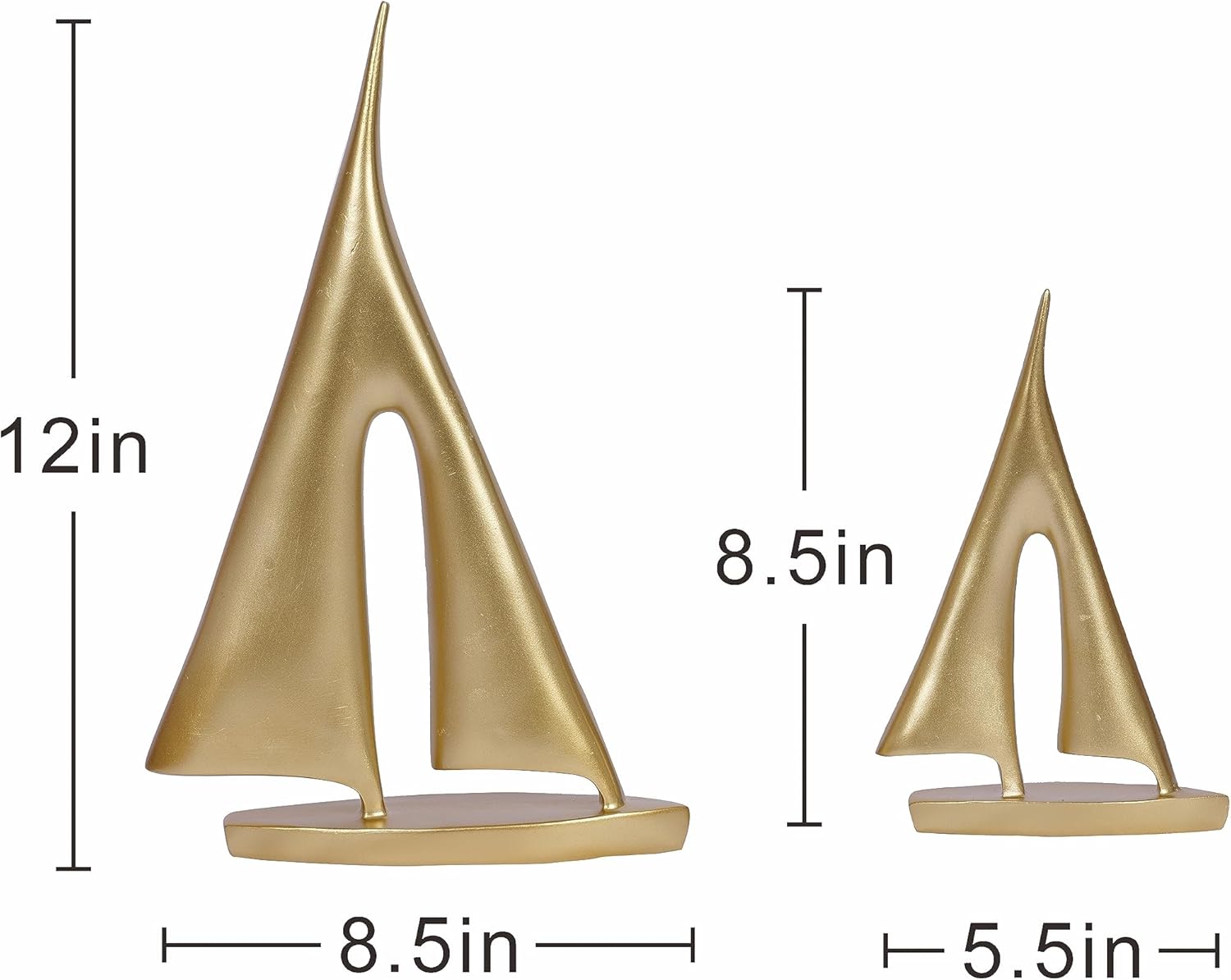 2 Pack Gold Sailboat Decor for Home Office