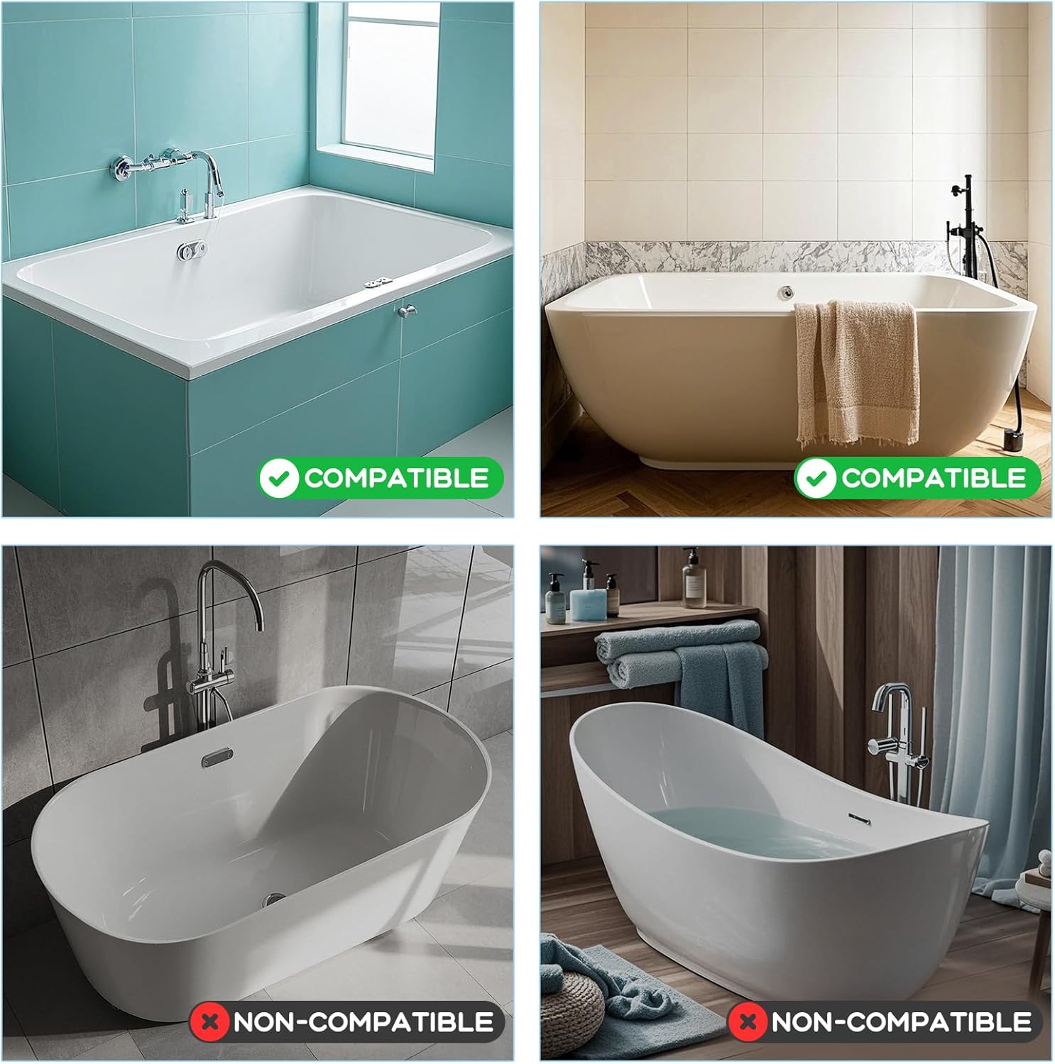 YUOROS Silicone Splash Guard for Bathtub Green