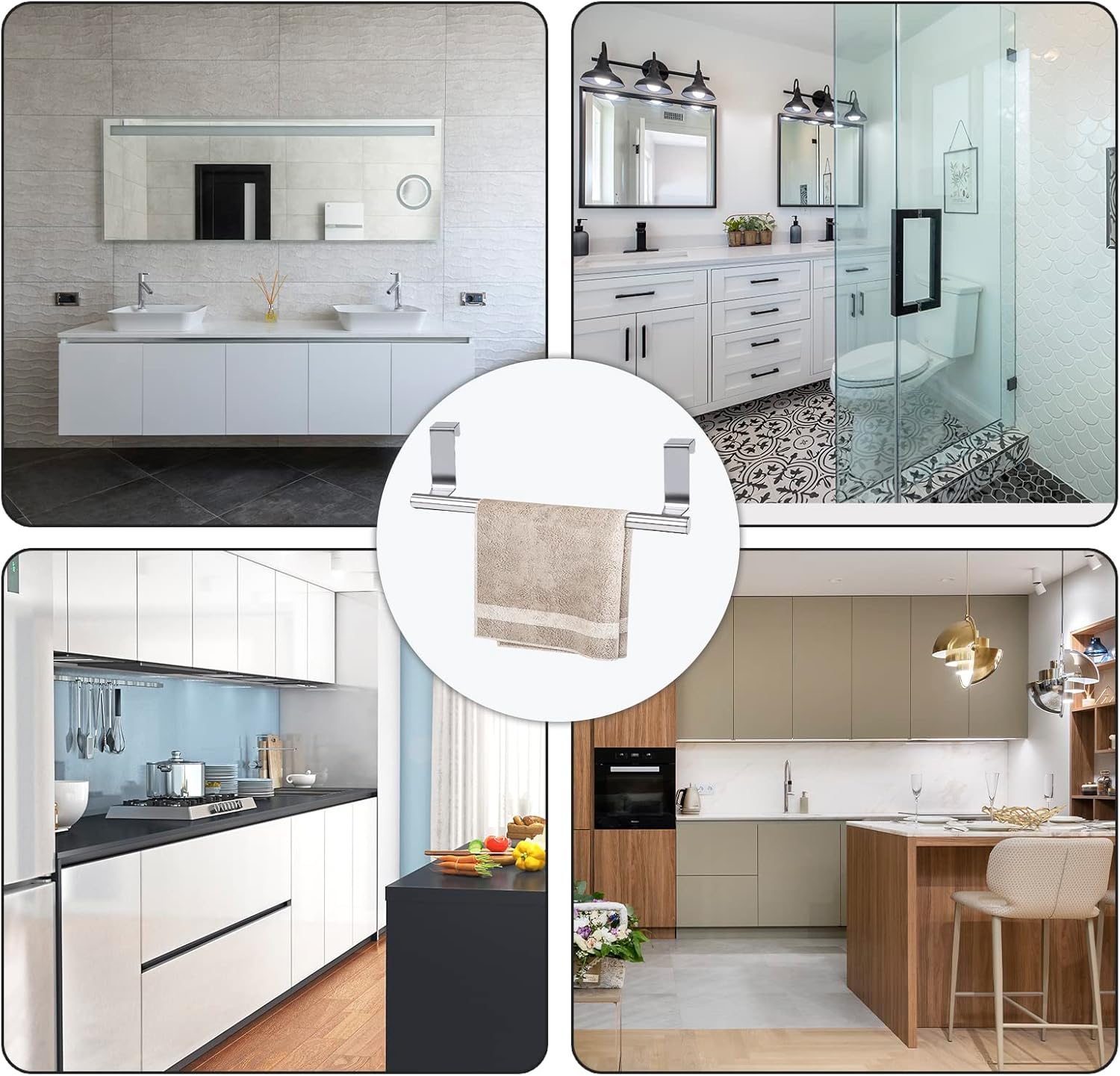 DIBALIYI Cabinet Door Towel Bar 2 Pack 1