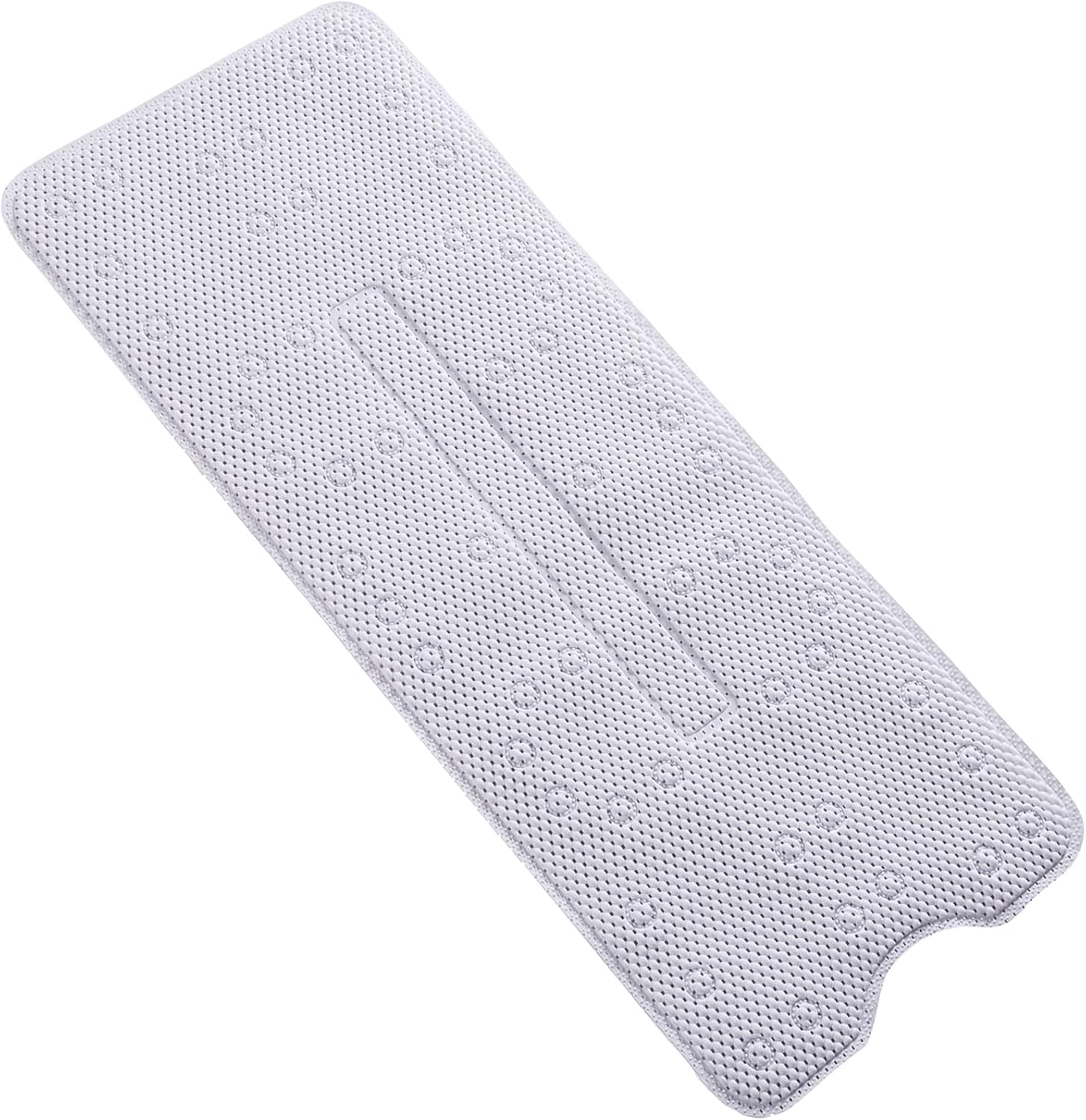 Webos Soft Bathtub Mat Non Slip with Suction Cups 40x16 Inch White