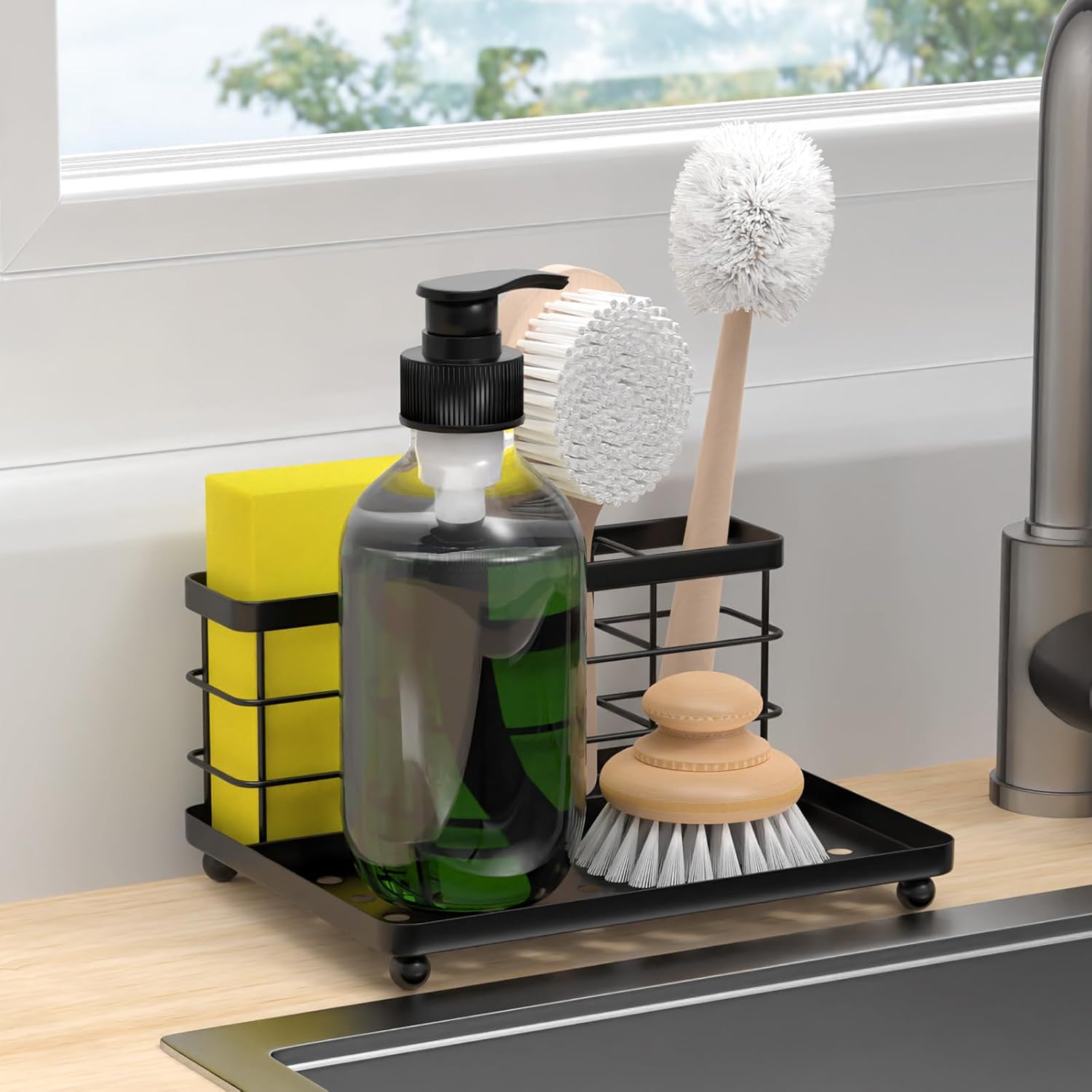 Luxspire 3-Slot Toothbrush Holder Black Stainless Steel
