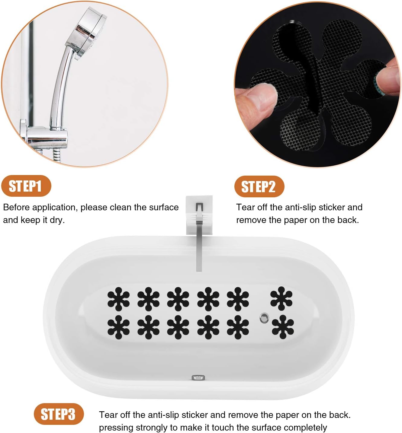 Secopad Non-Slip Bathtub Stickers with Scraper 1