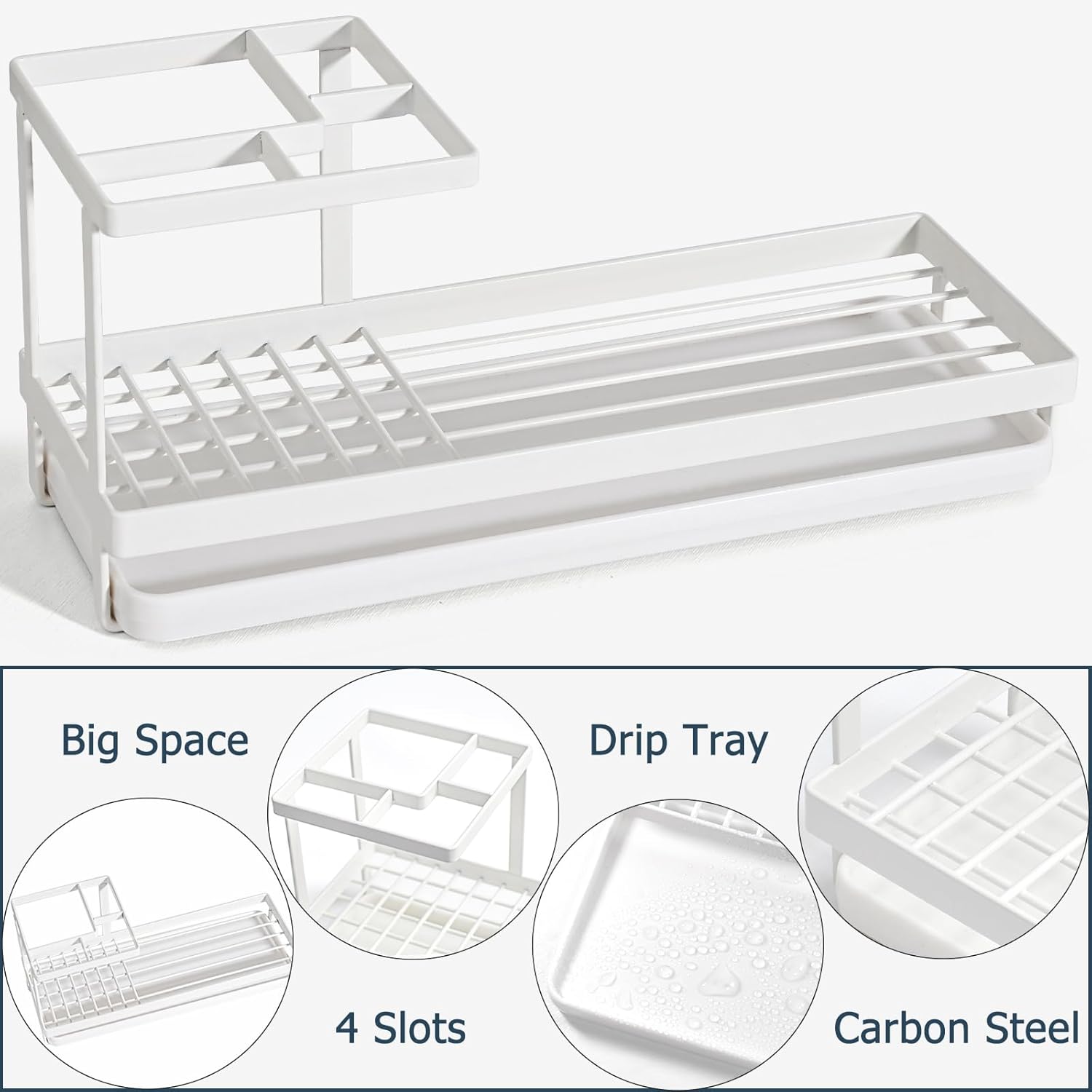 MYITYARD 4-Slot Rustproof Toothbrush Holder with Drainage
