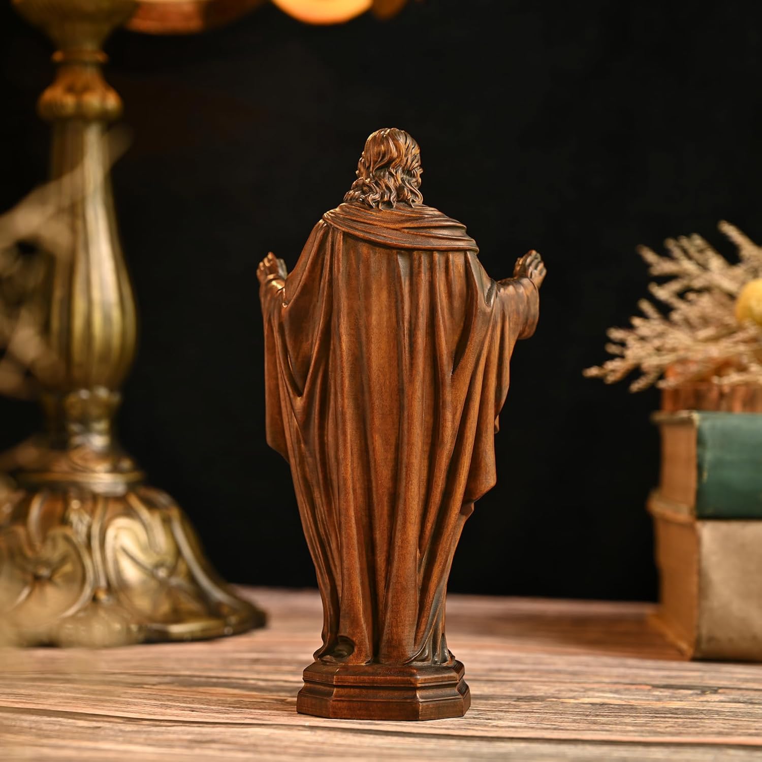 Wooden Sacred Heart of Jesus Statue - 43 Inch Handmade Figurine