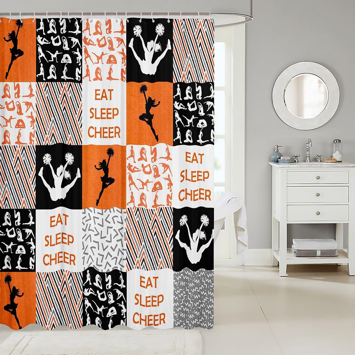 Feelyou Cheer Bath Curtain Set 72x72 Kids Friendly