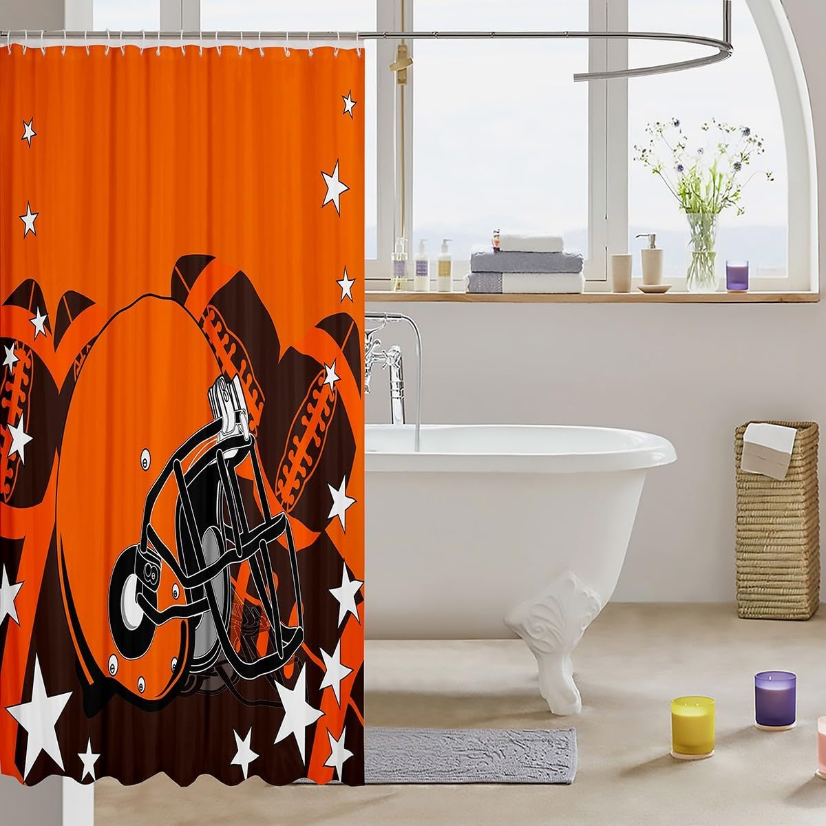 Erosebridal Sports Shower Curtain Set for Kids