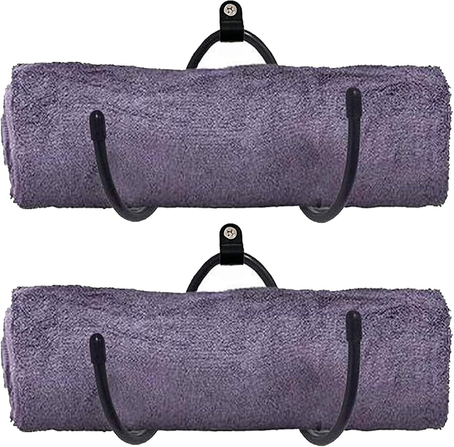 AUXPhome Wall Mount Towel Rack 2PK Black