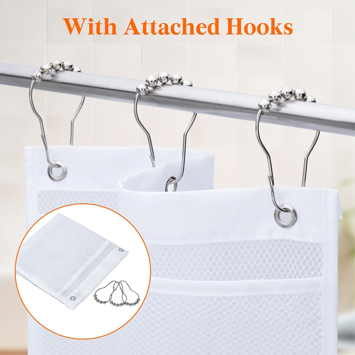 Lifewit Mesh Shower Caddy with 7 Pockets 1 Pack