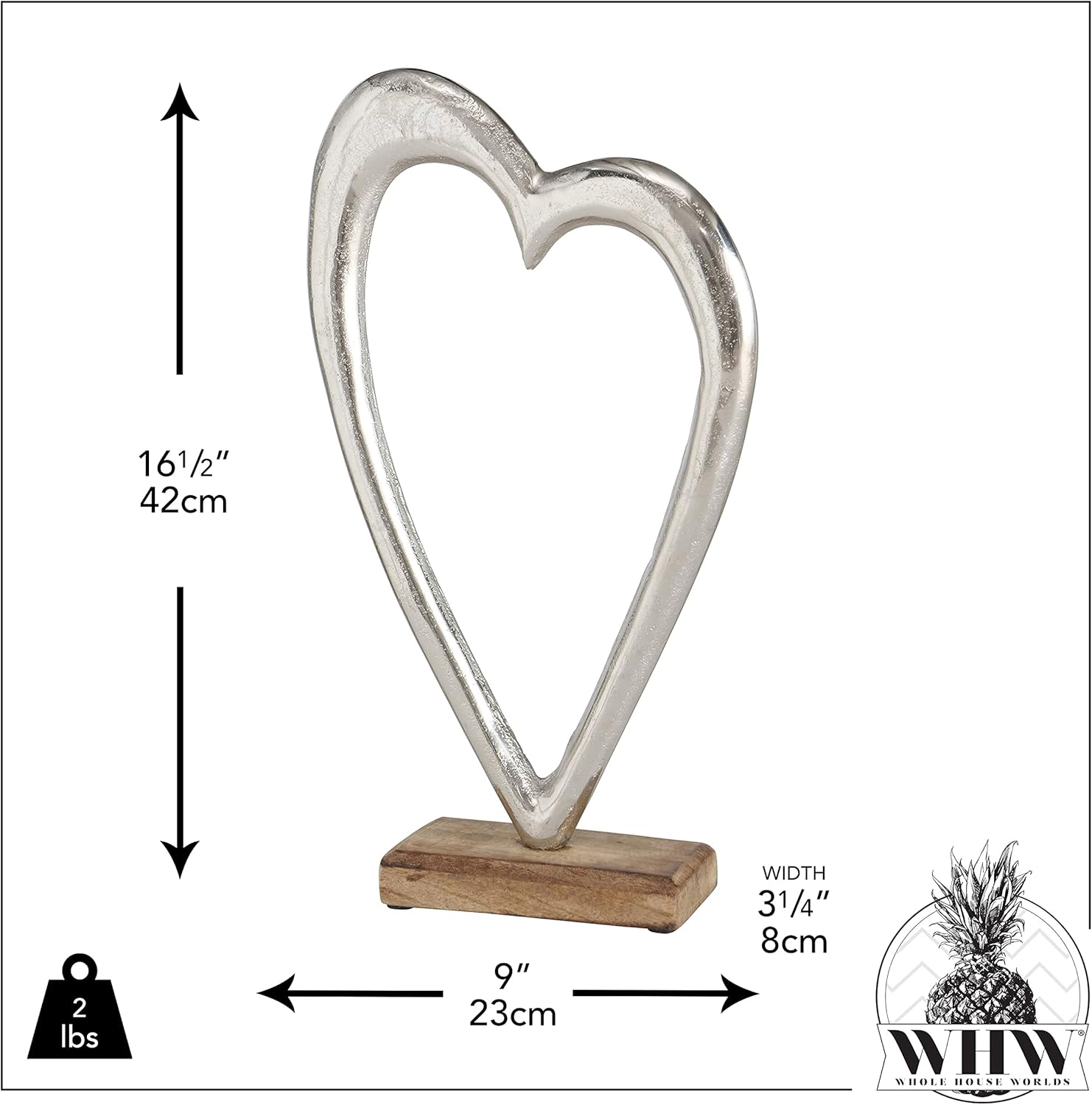 WHW Eternity Heart Sculpture 1625 Inches Tall
