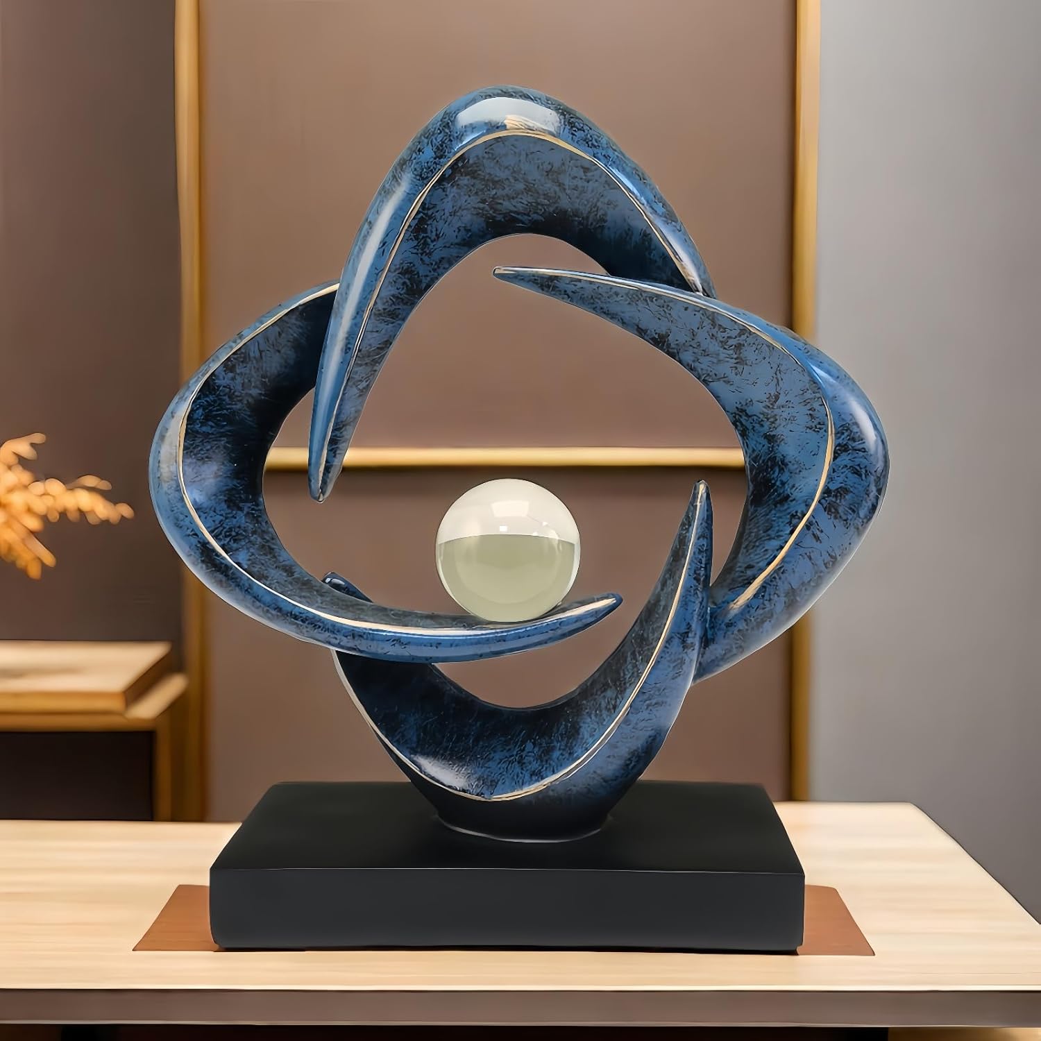 Modern Blue Abstract Sculpture for Home Decor