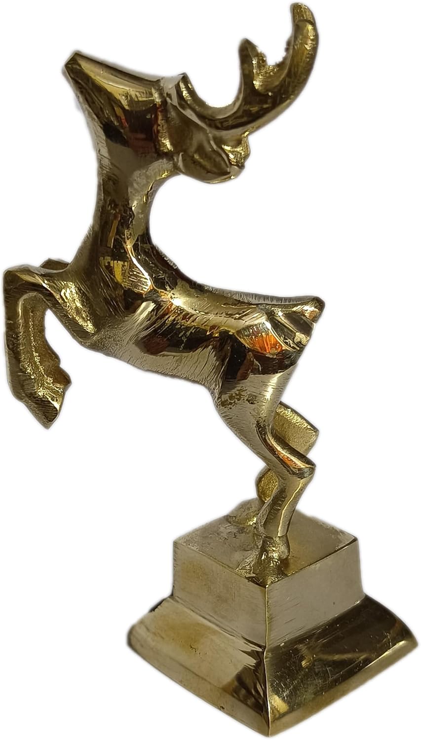PARIJAT HANDICRAFT Brass Deer Statues Home Decor