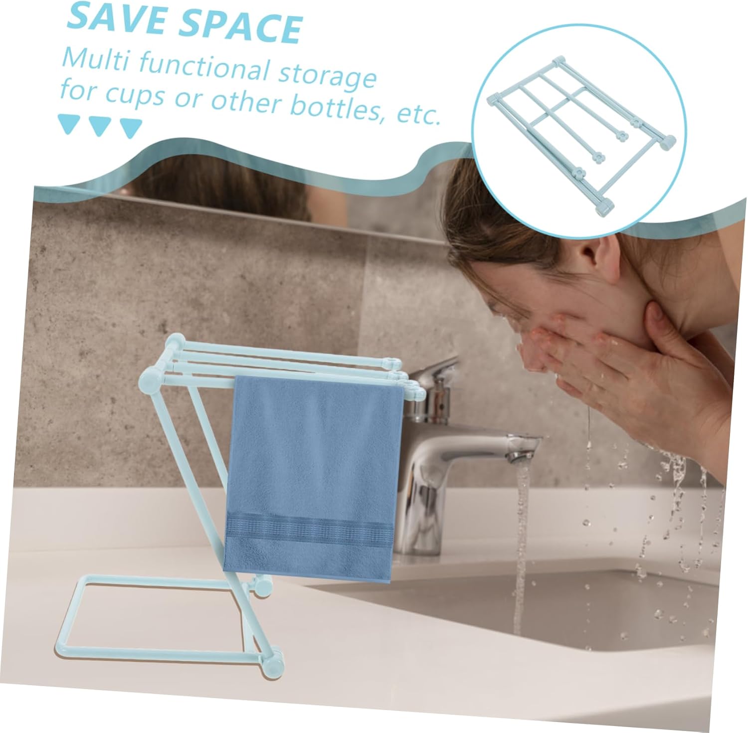 SOLUSTRE Foldable Towel Holder Rack for Kitchen Bathroom