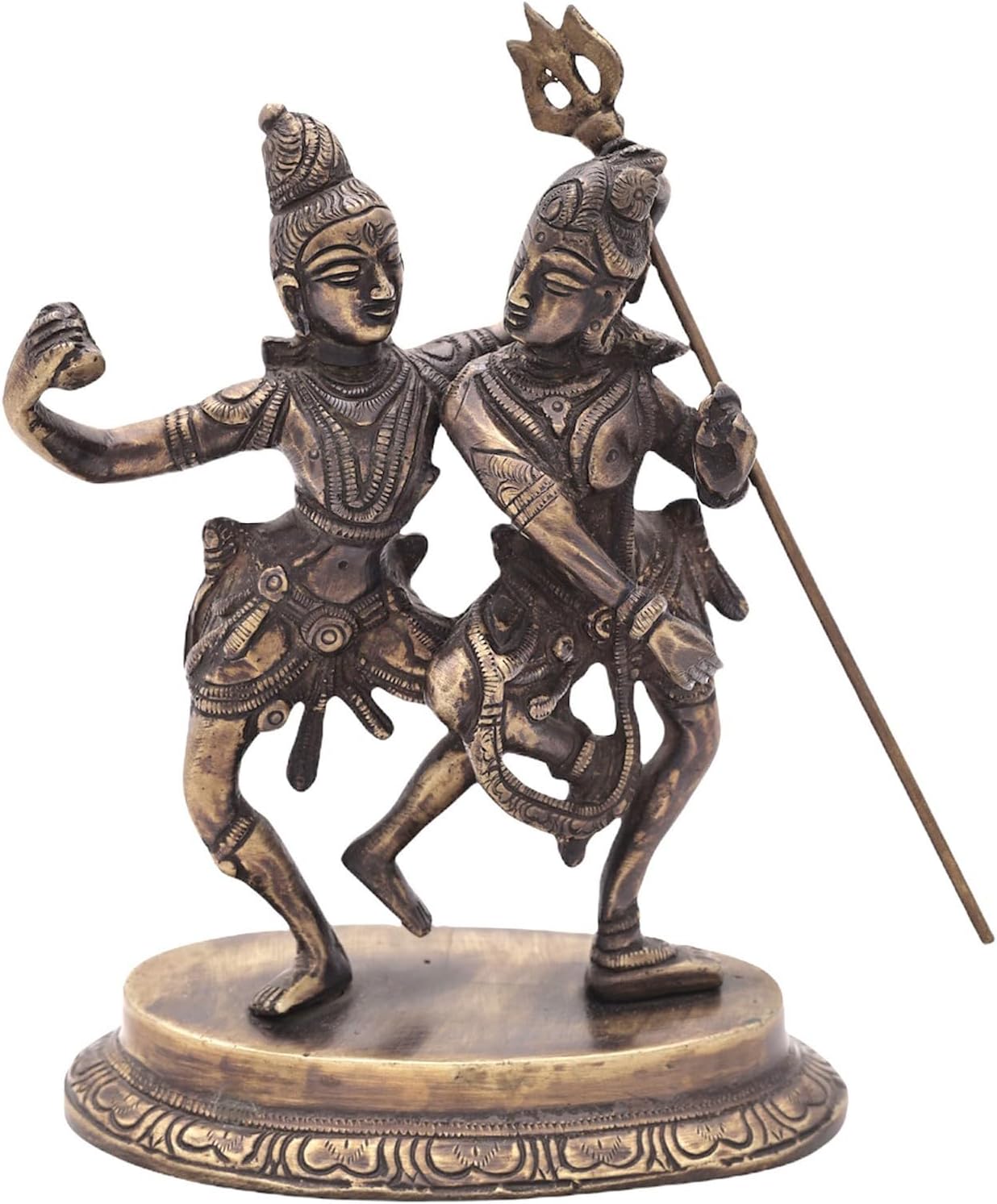 Brass Shiv Parvati Dancing Pose Statue Temple Home Decor