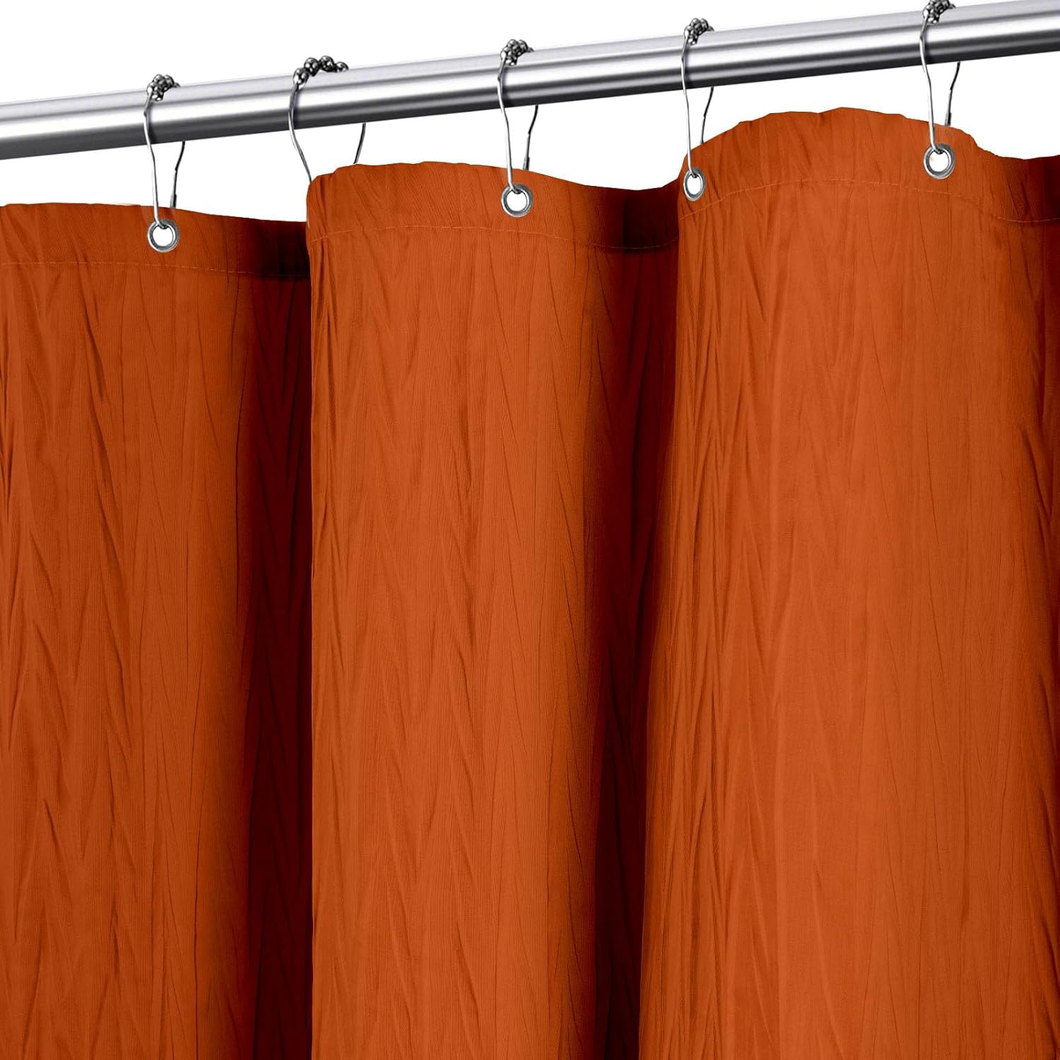 Tititex Vibrant Orange Burnt Ochre Crumpled Shower Curtain 72x72 Inch