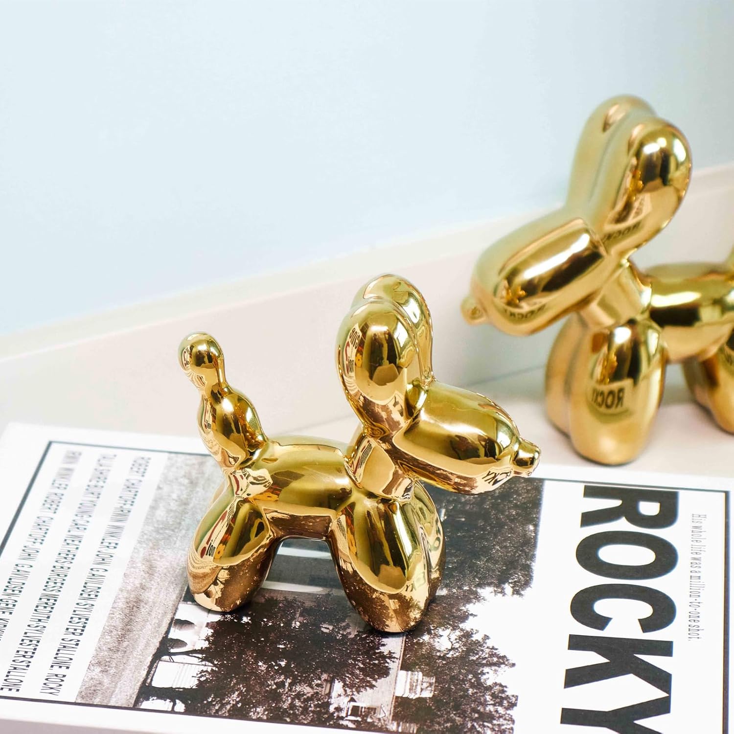 Ceramic Gold Balloon Dog Decor Statue 1