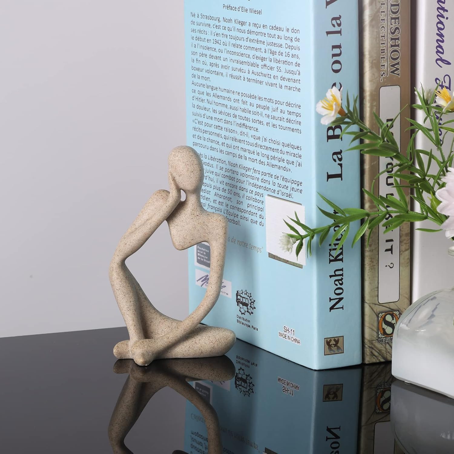 Thinker Statue Abstract Art Gold Resin Sculpture