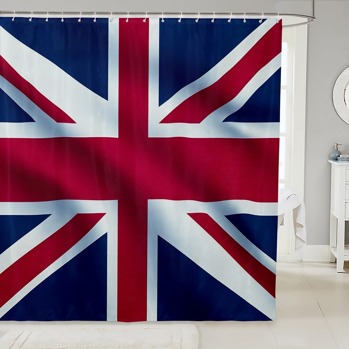 Erosebridal Union Jack Shower Curtain Set 72x84 1