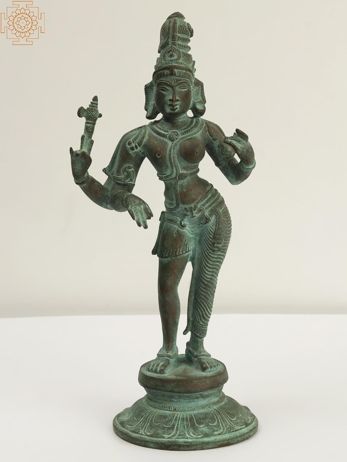 Brass Ardhanarishvara Statue 11 Inch Divine Unity