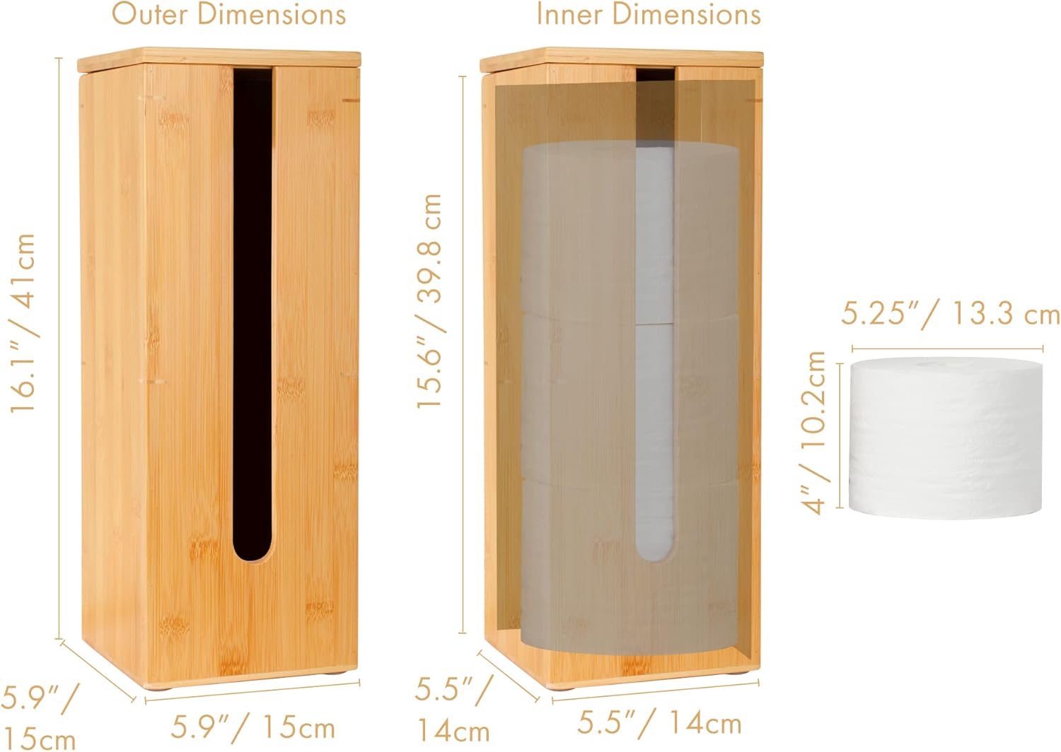 GOBAM Bamboo Toilet Bowl Cleaner and Holder Set
