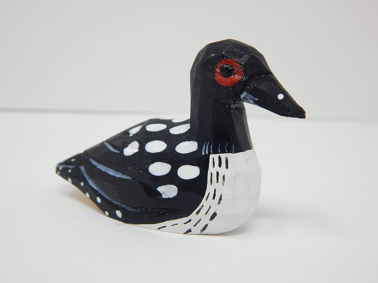 Hand-Carved Common Loon Wooden Figurine
