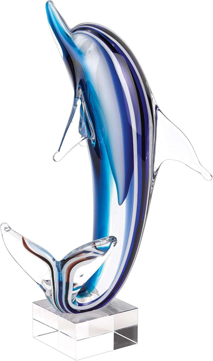 Badash Murano-Style Art Glass Dolphin Figurine 14 Tall
