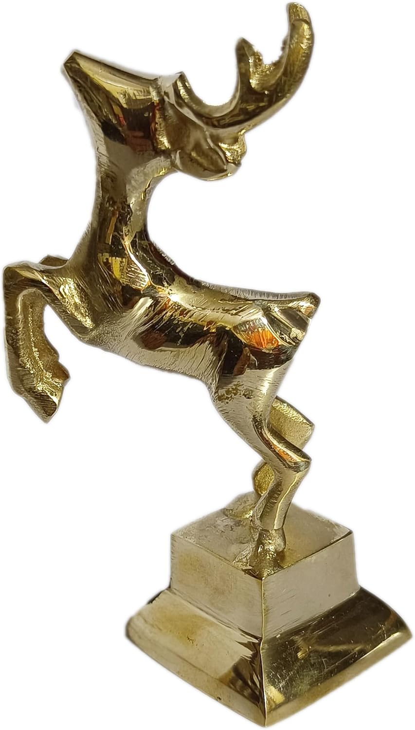 PARIJAT HANDICRAFT Brass Deer Statues Home Decor