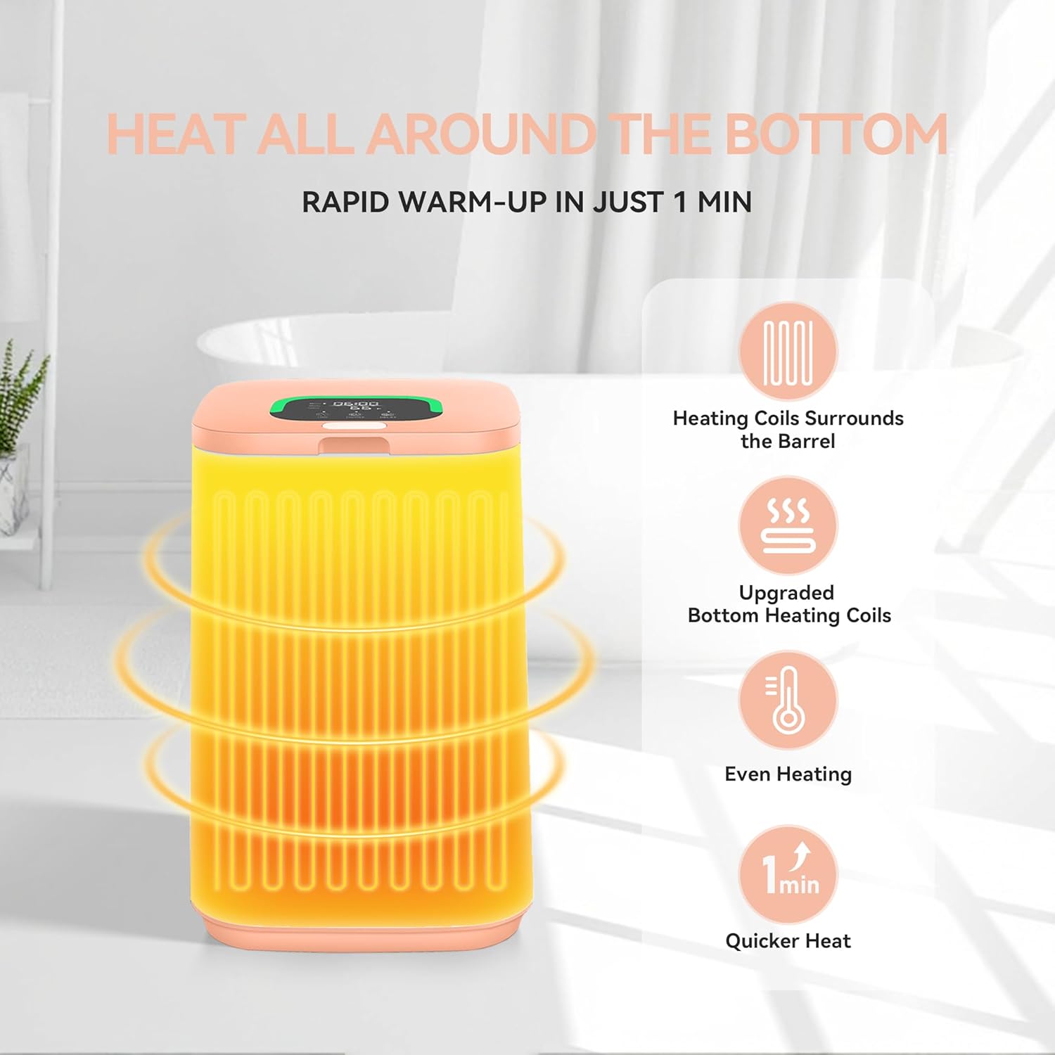 RESIMPLE Towel Warmer with LED Display and 3 Heating Modes