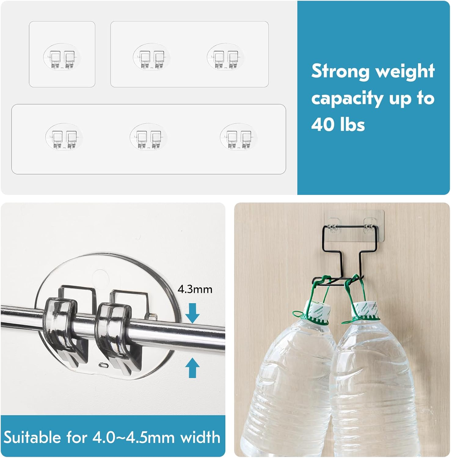 Shower Caddy Adhesive Replacement Set 8-Pack