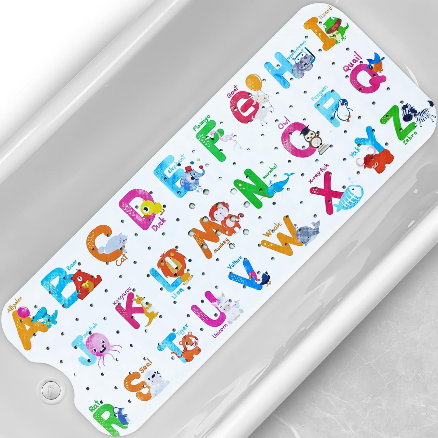 Linoows Baby Bath Mat with Cartoon Design and Suction Cups