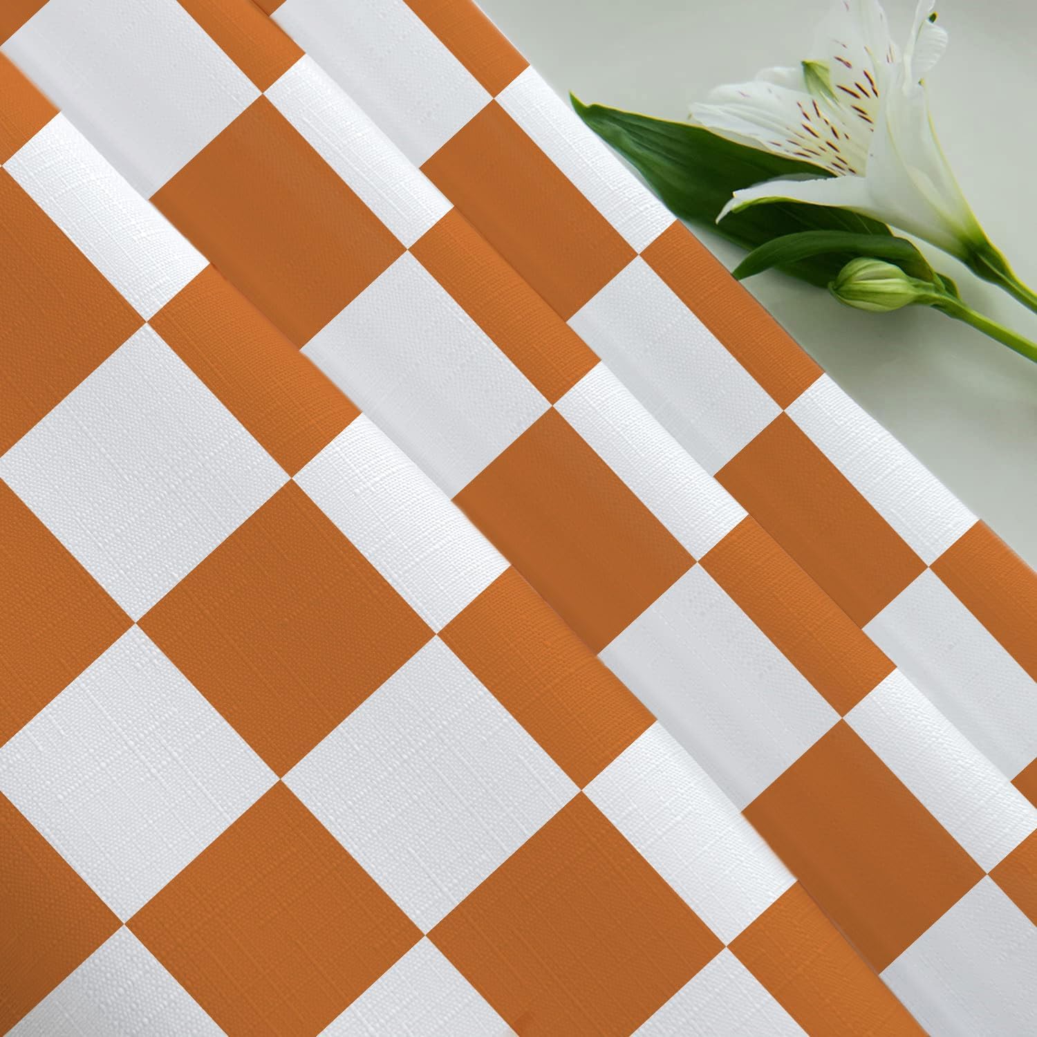 Tititex Aesthetic Checkerboard Shower Curtain Set 71x71 Inch with 12 Hooks