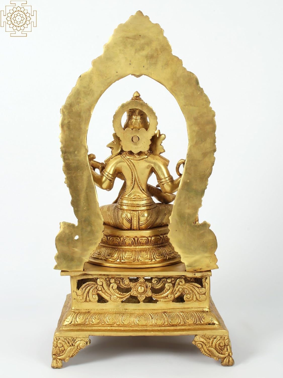 Brass Goddess Saraswati Statue with Veena 1