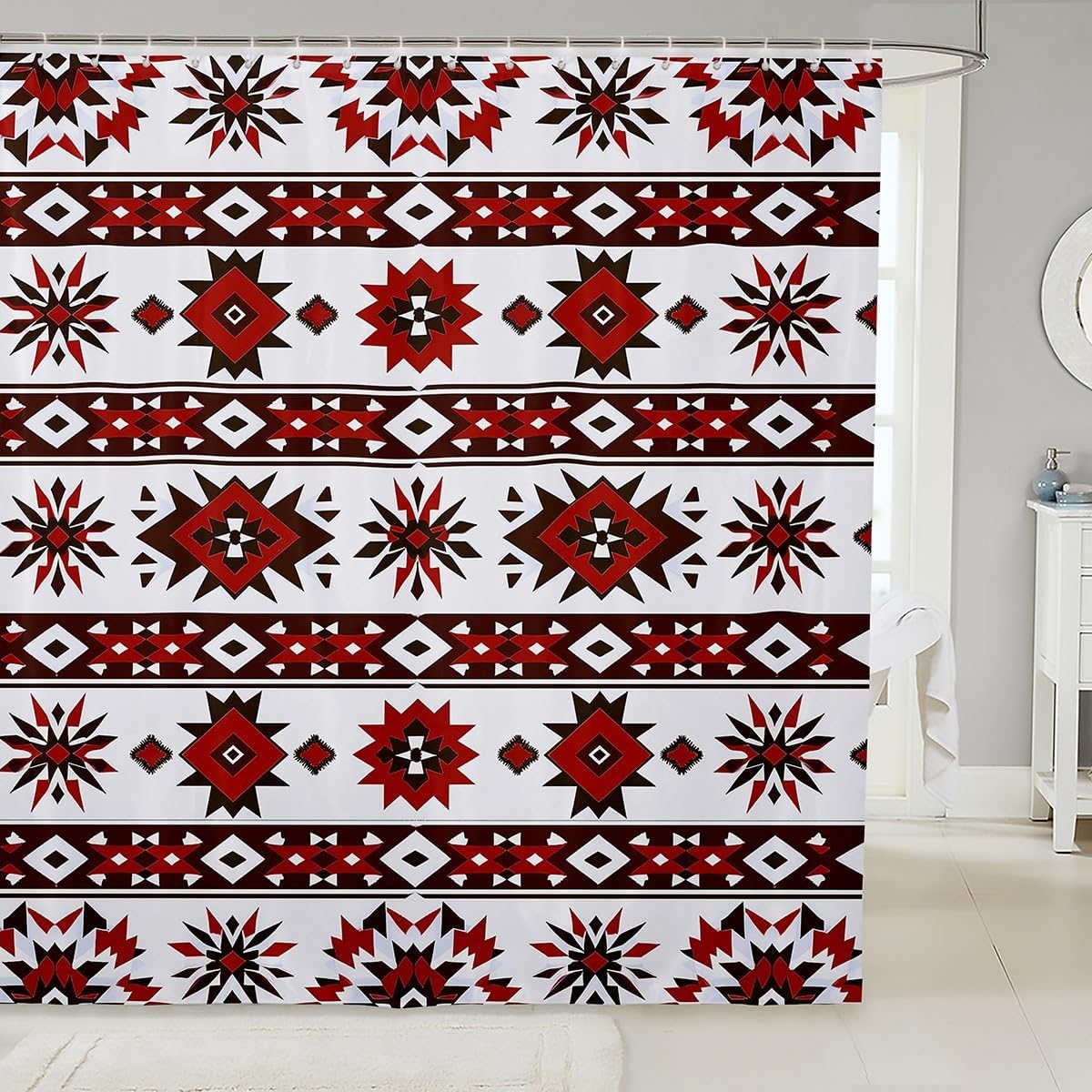Feelyou Bohemian Bath Curtain Set 72x72 Native American Design