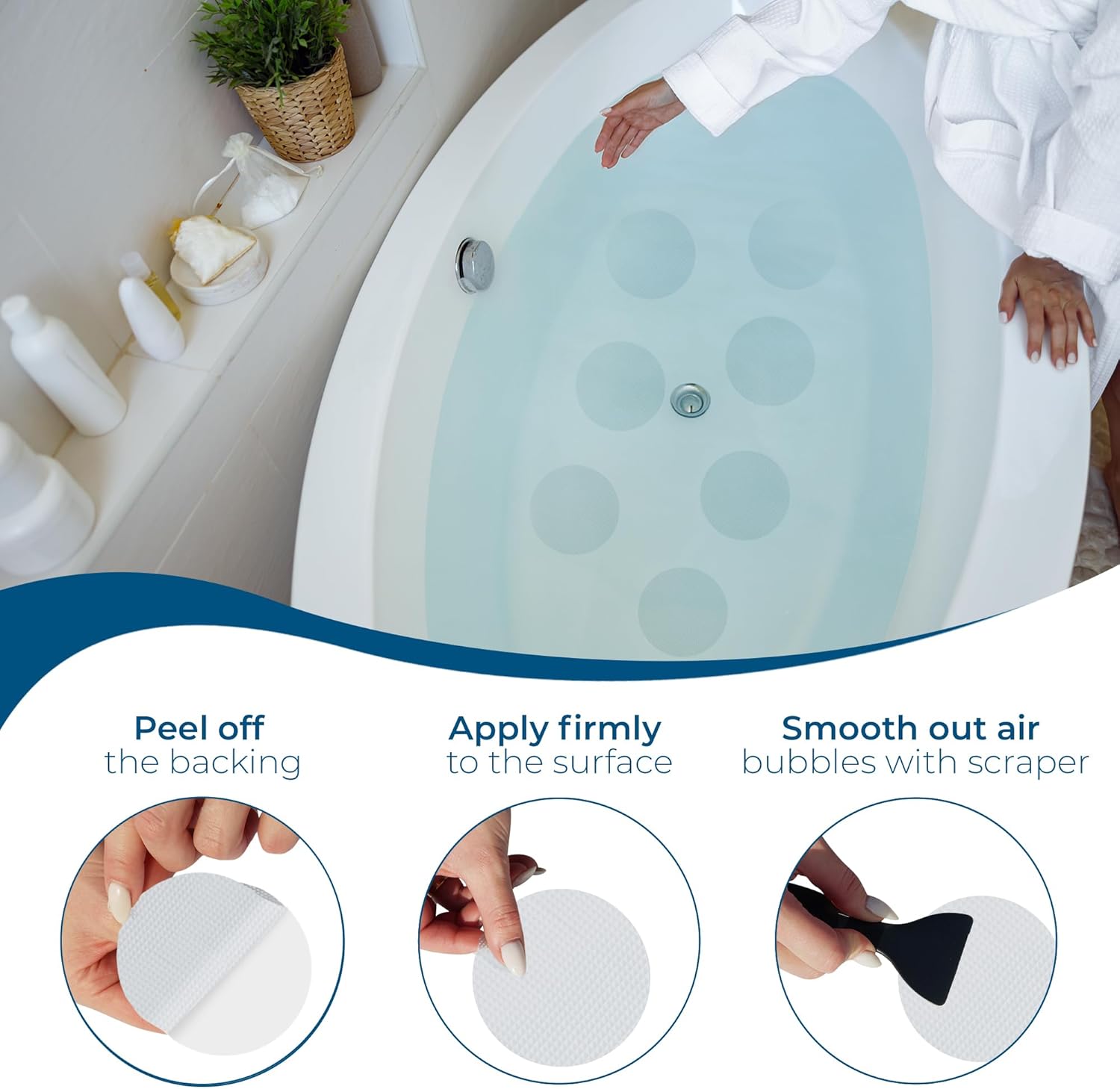 Homergy Anti-Slip Bath Stickers 24PCS Clear