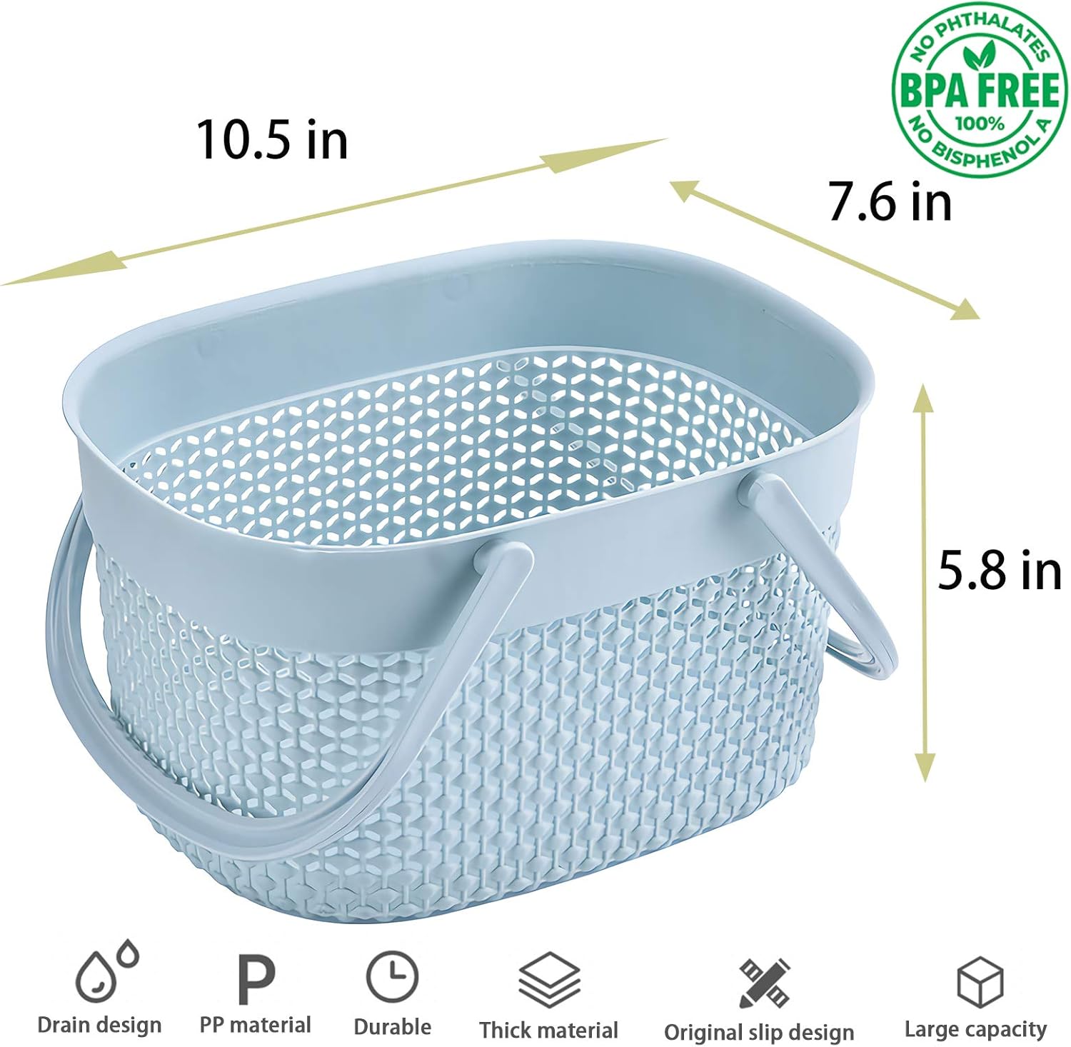 Rejomiik Portable Shower Caddy Basket with Handles