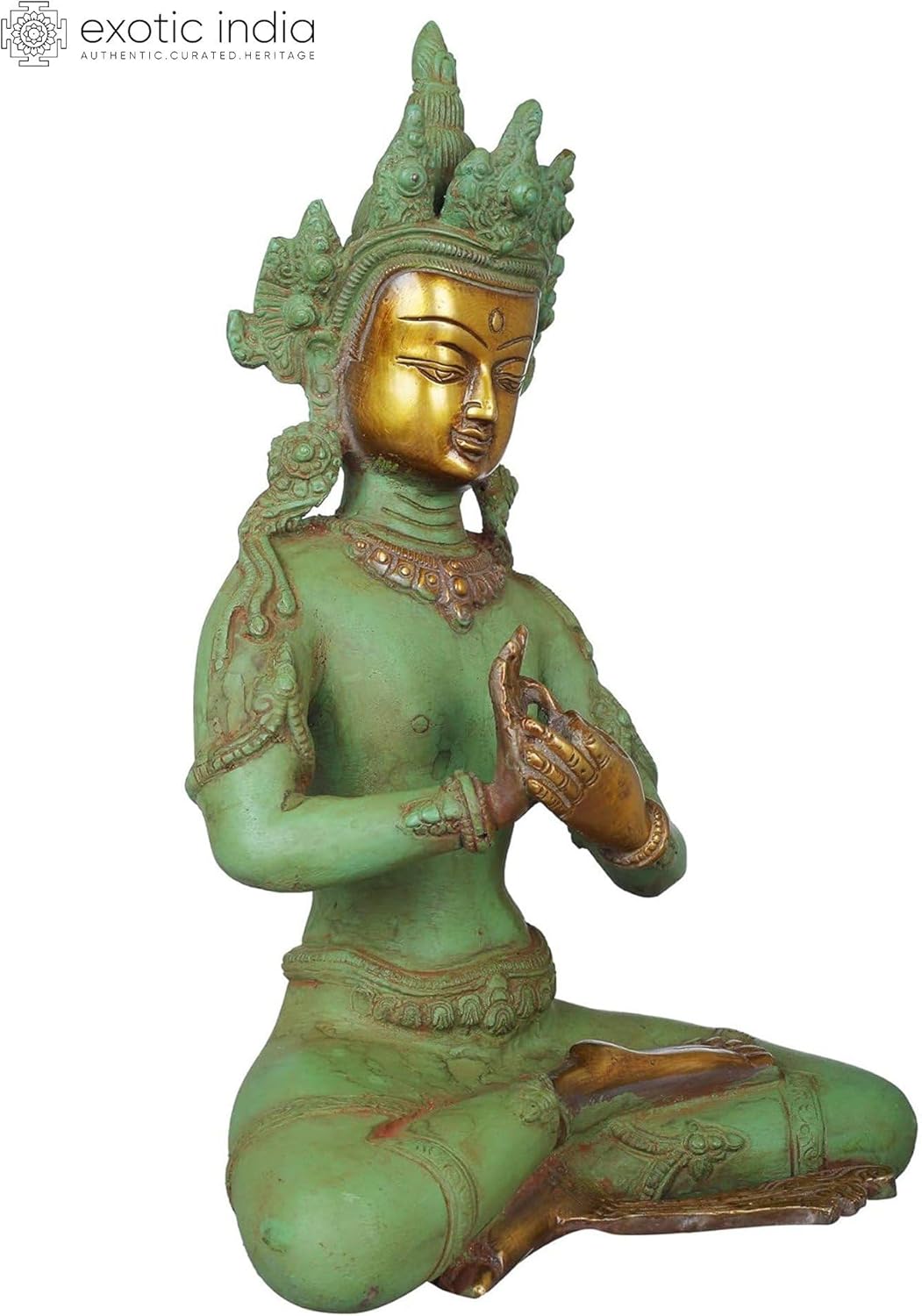 Vairocana Buddha Brass Statue - 10 Inch Home Dcor Showpiece