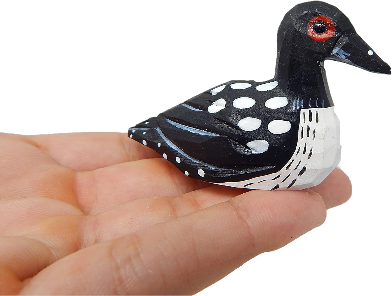 Hand-Carved Common Loon Wooden Figurine