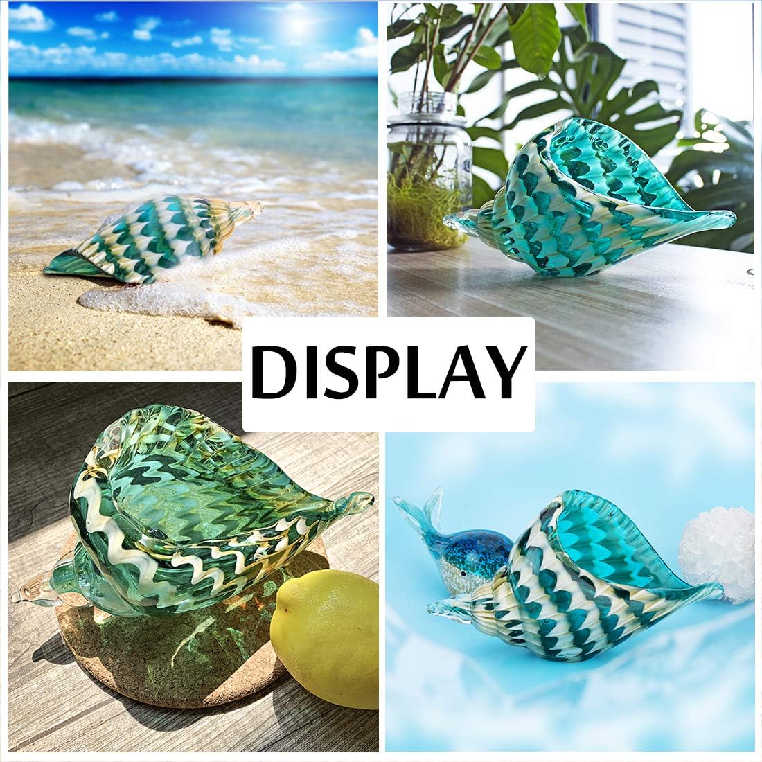 QF Handmade Glass Seashell Decor Art