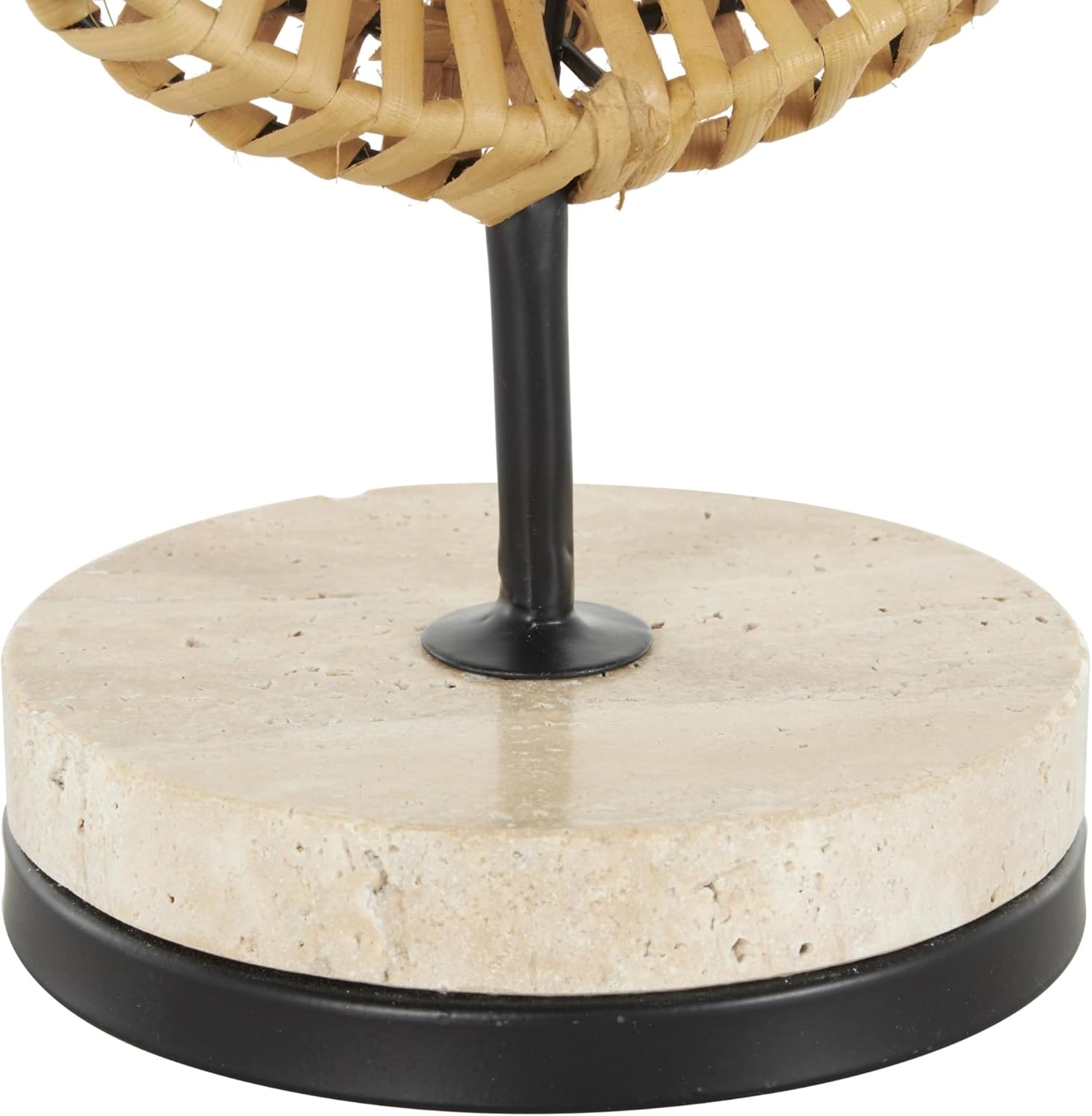 Deco 79 Brown Rattan Abstract Infinity Sculpture with Marble Base