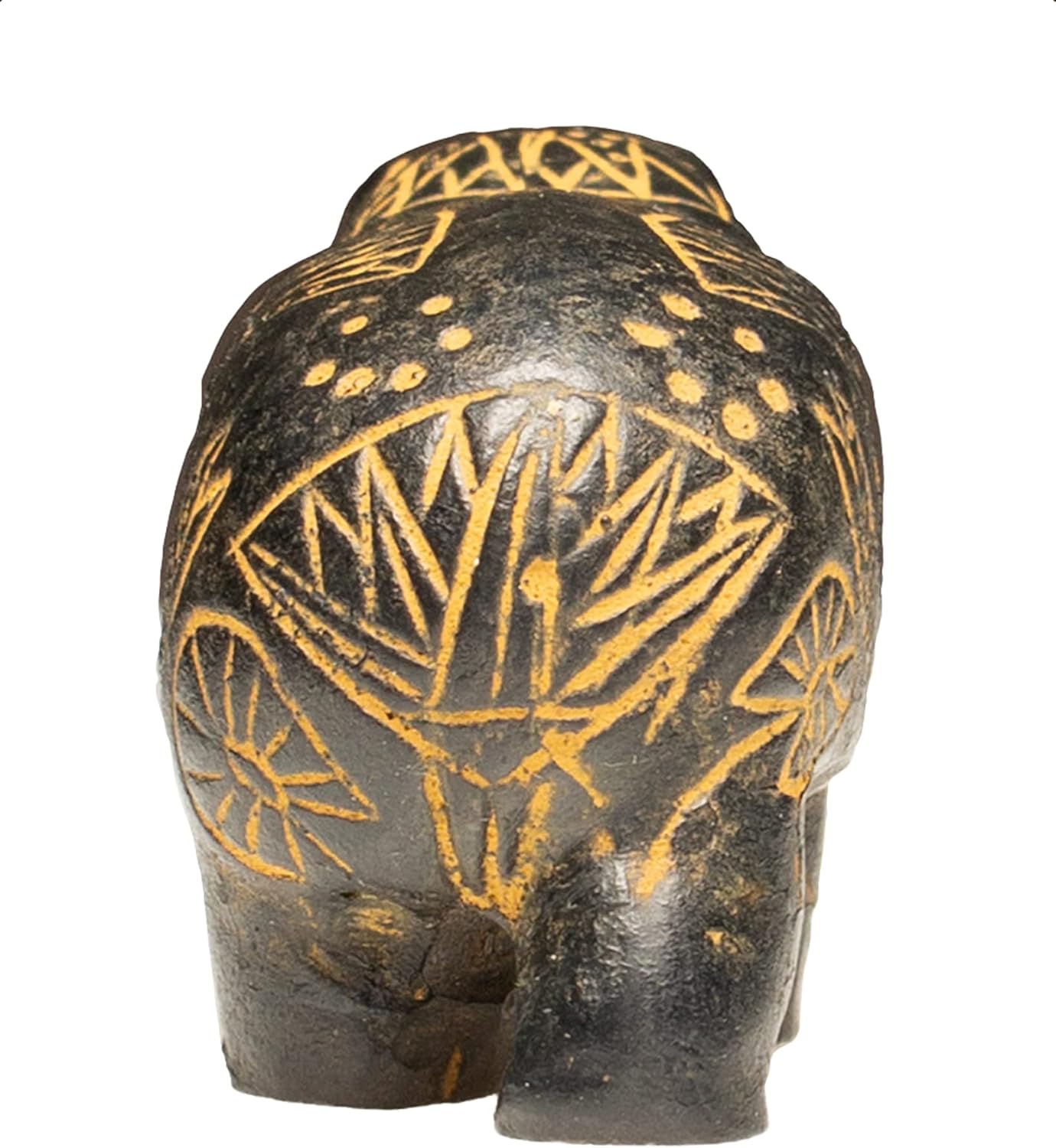 Discoveries Egyptian Imports Black Hippo Statue 2 Made in Egypt 1
