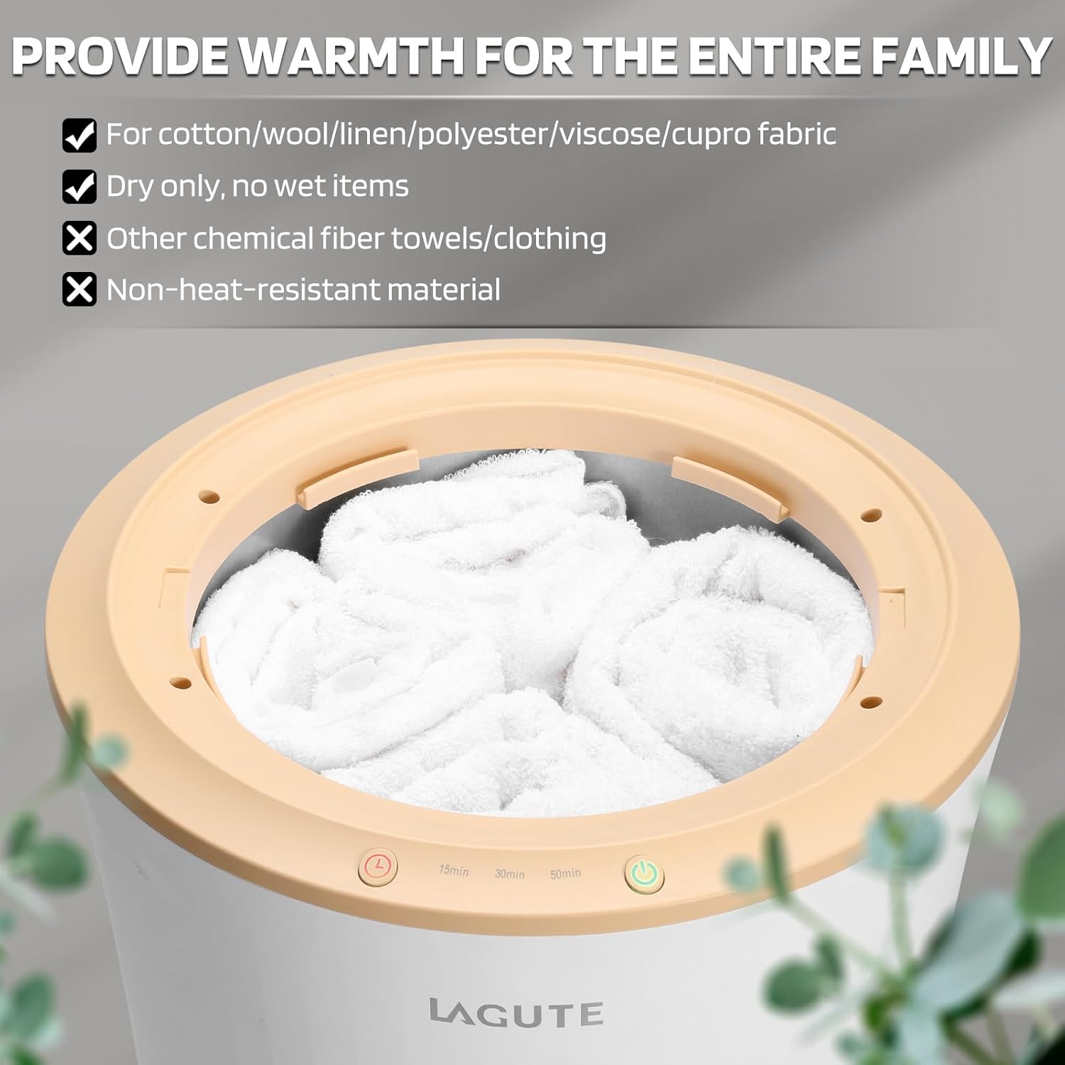 Lagute Towel Warmers Bucket with WiFi Control and RGB Light