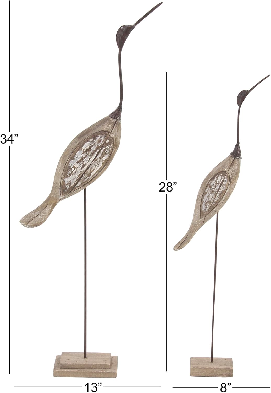 Deco 79 Coastal Bird Sculptures Set of 2