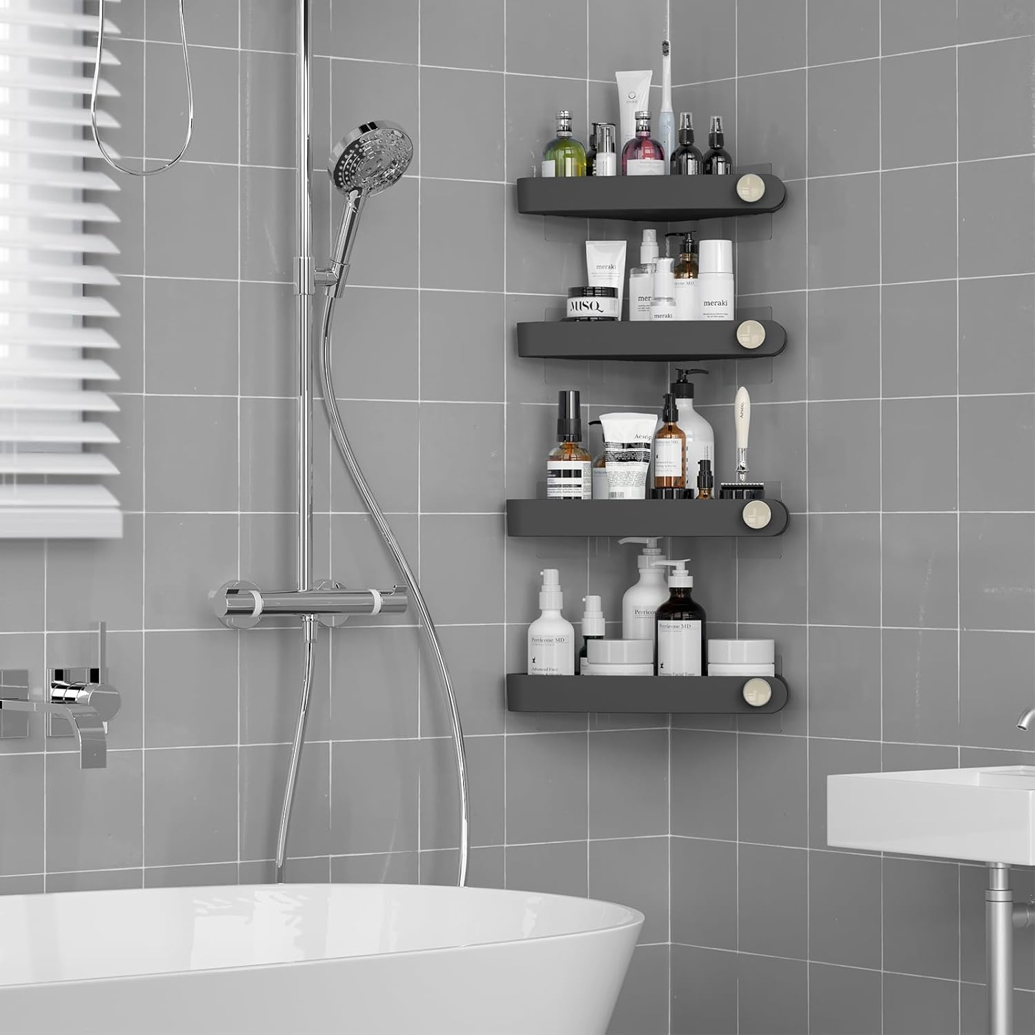 Sotfamily Shower Caddy Corner 4 Pack Black