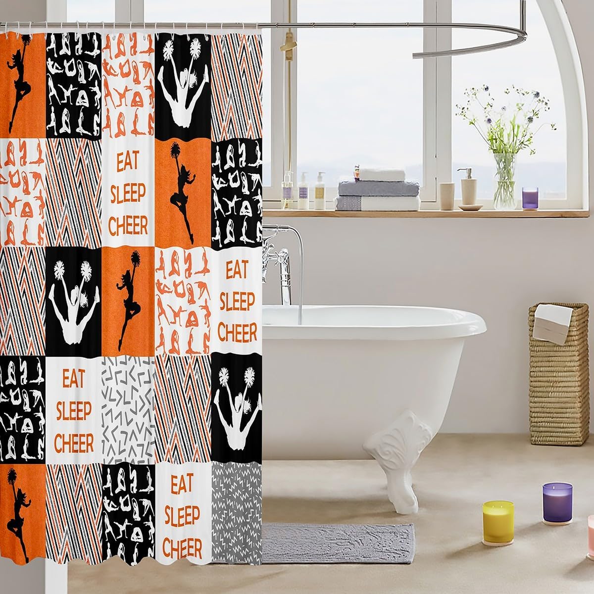 Feelyou Cheer Bath Curtain Set 72x72 Kids Friendly