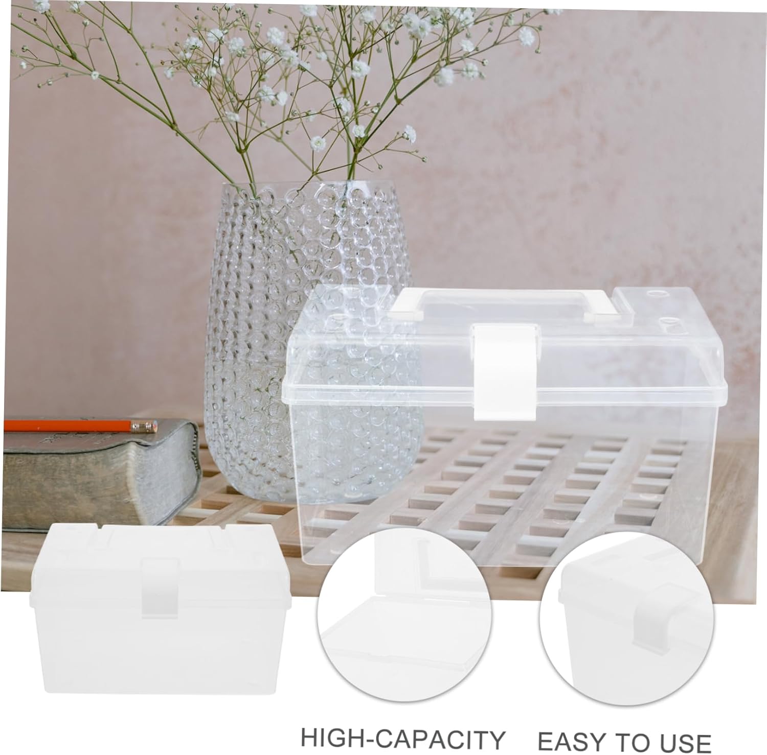 FRCOLOR Portable Medicine Cabinet with Buckle Design