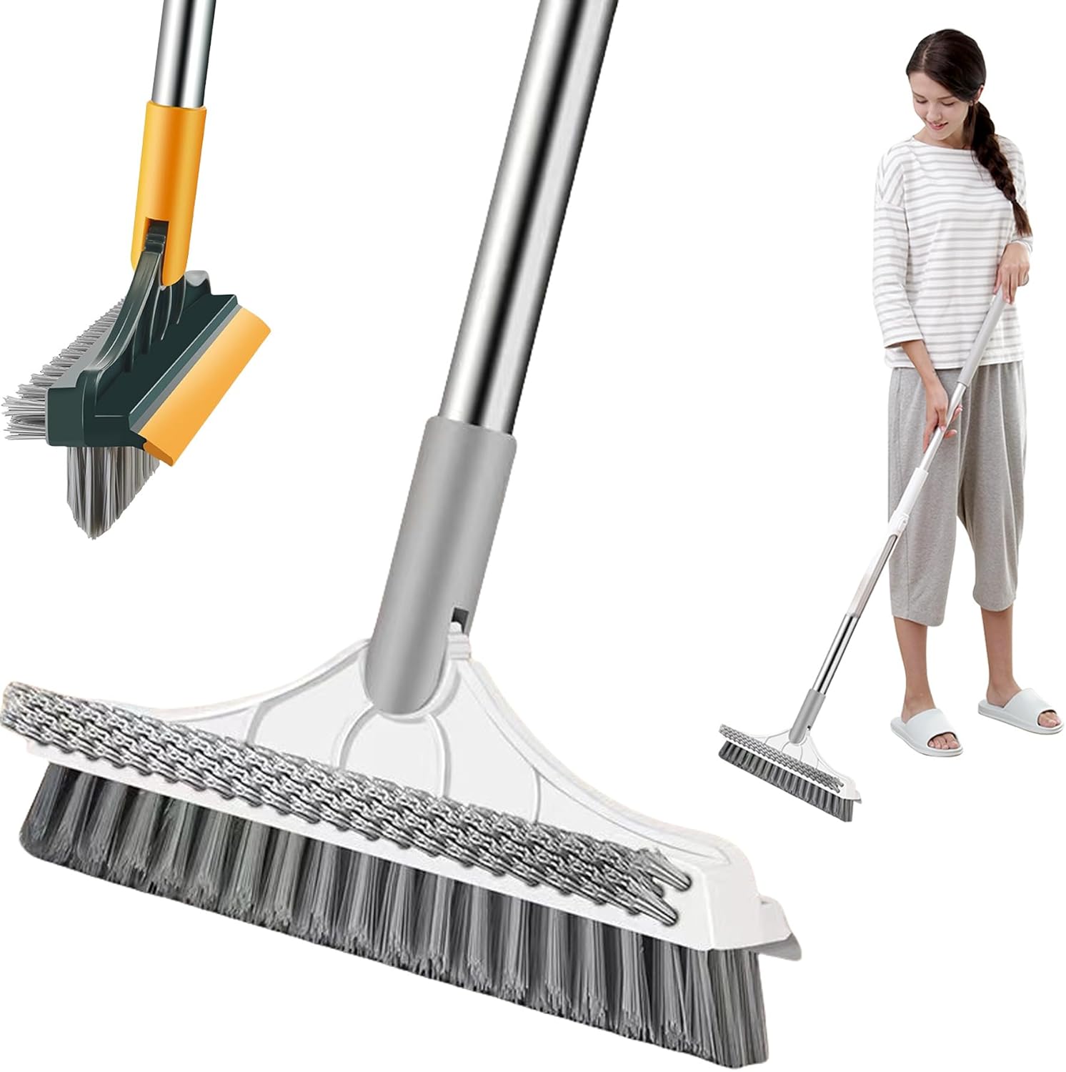 Diulala 3 in 1 Toilet Brush with Rotating Head and Squeegee