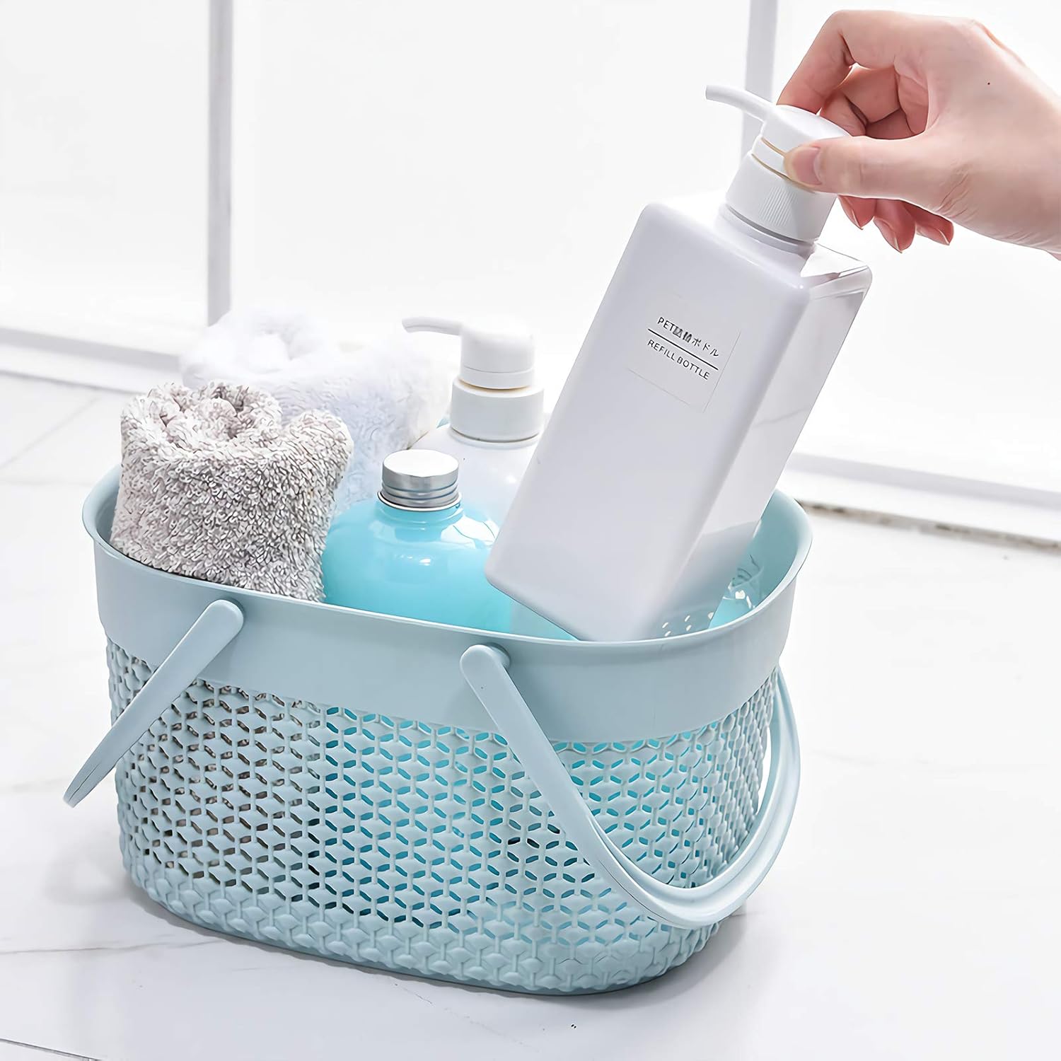 Rejomiik Portable Shower Caddy Basket with Handles
