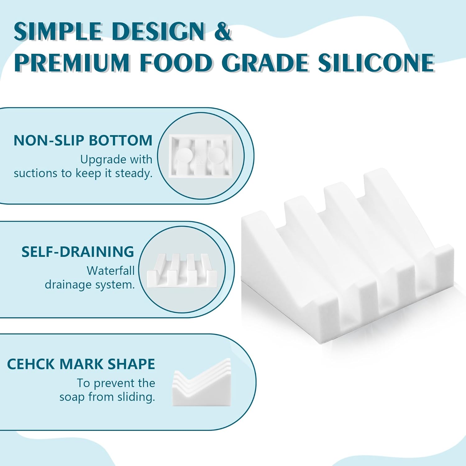 Coipdfty Soap Dishes with Suction and Drainage