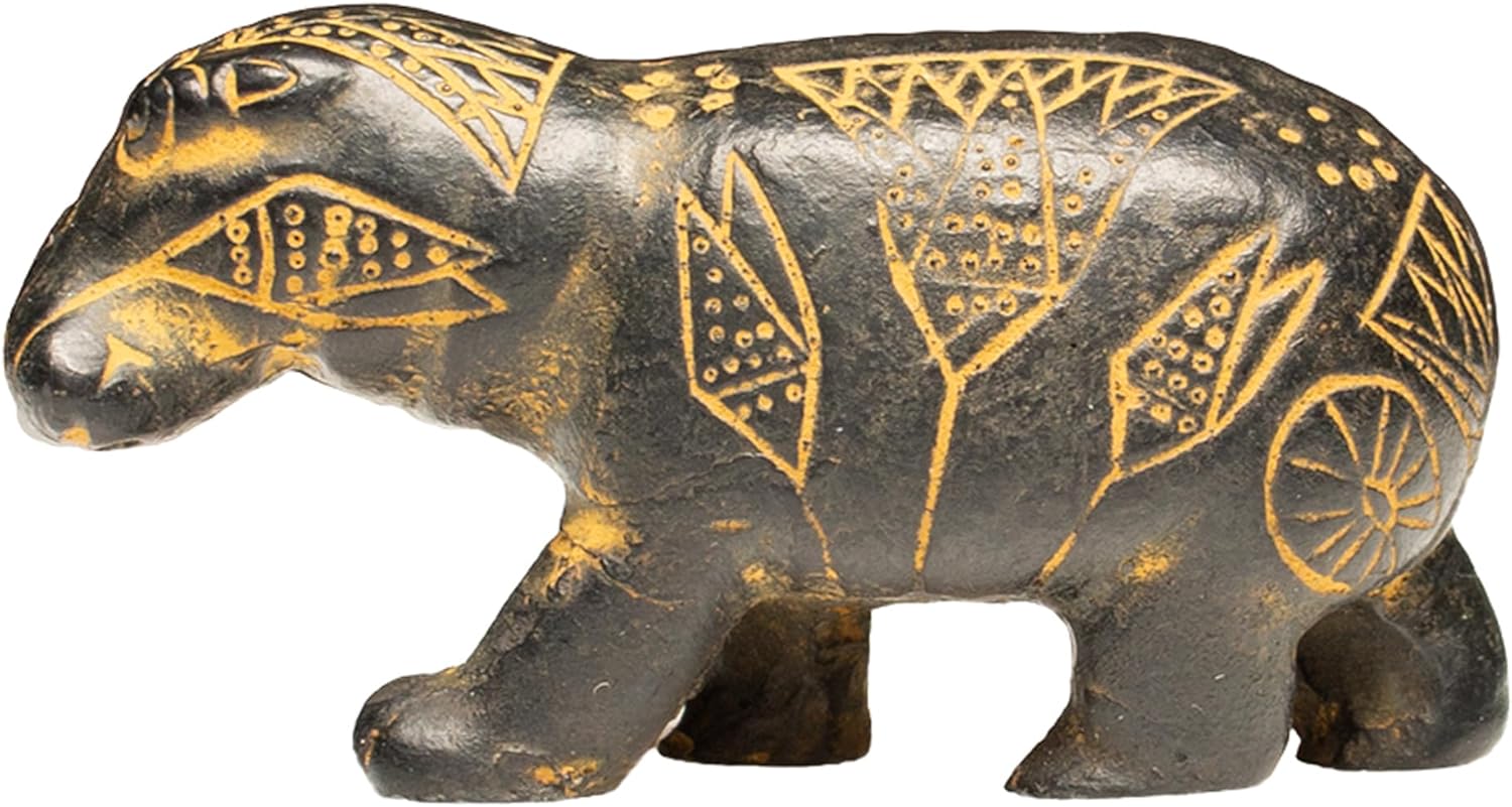 Discoveries Egyptian Imports Black Hippo Statue 2 Made in Egypt 1